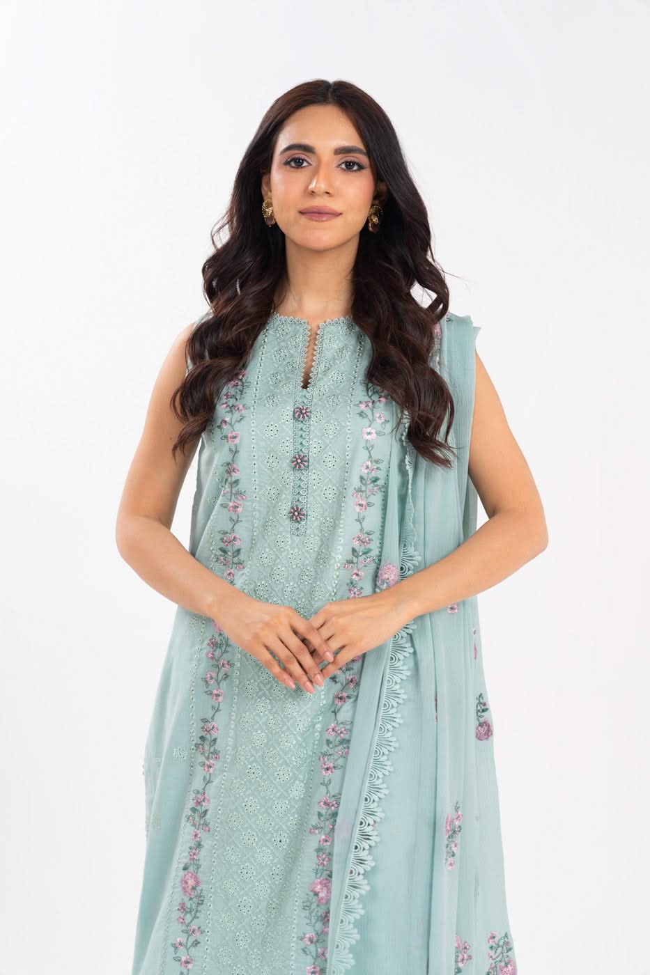 Alkaram LL-10-25-1-Powder-Blue Luxury Lawn Summer 2025 - Image 2