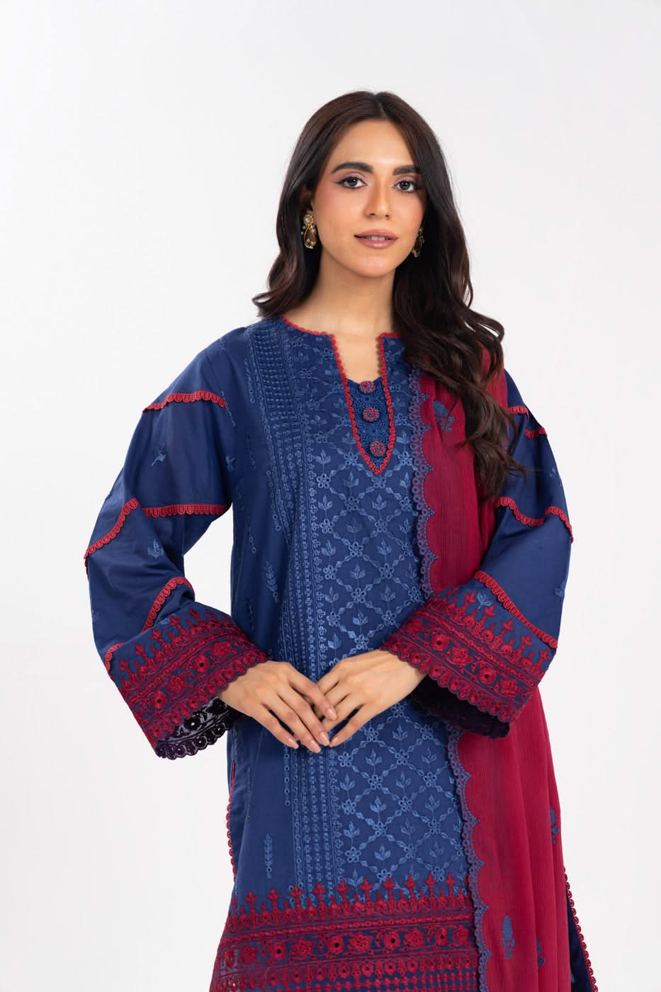 Alkaram LL-12-25-1-Royal-Blue Luxury Lawn Summer 2025 - Image 2