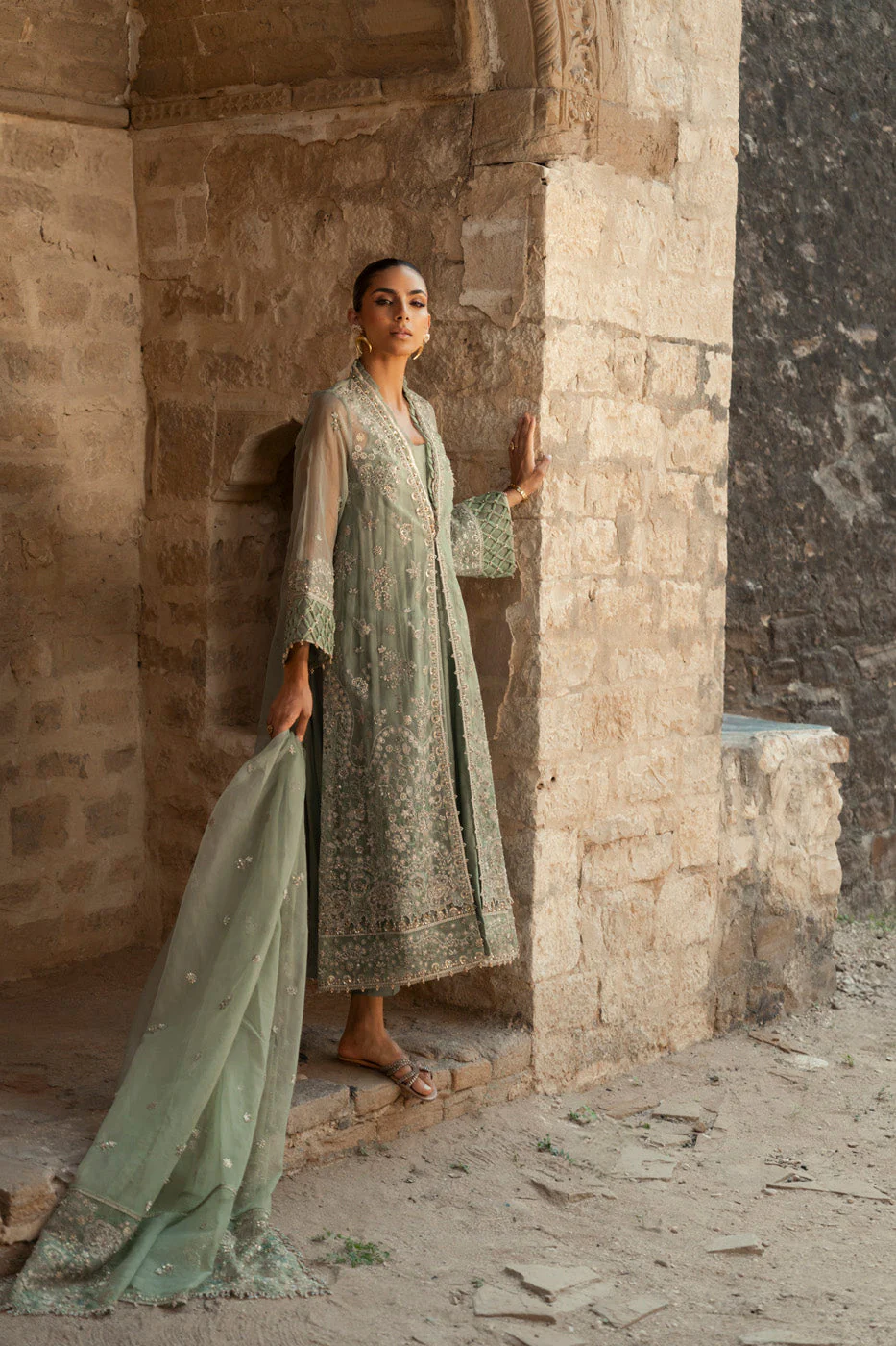 Alkaram LW-15-25-Sage-Green Hello Winter Woman 2026 - Image 2