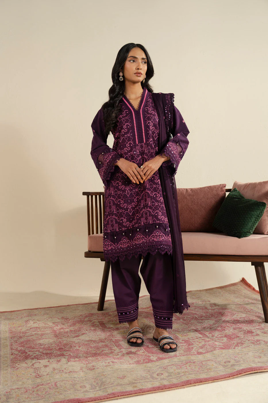 Alkaram M-20-25-3-Plum Winter Collection 2025