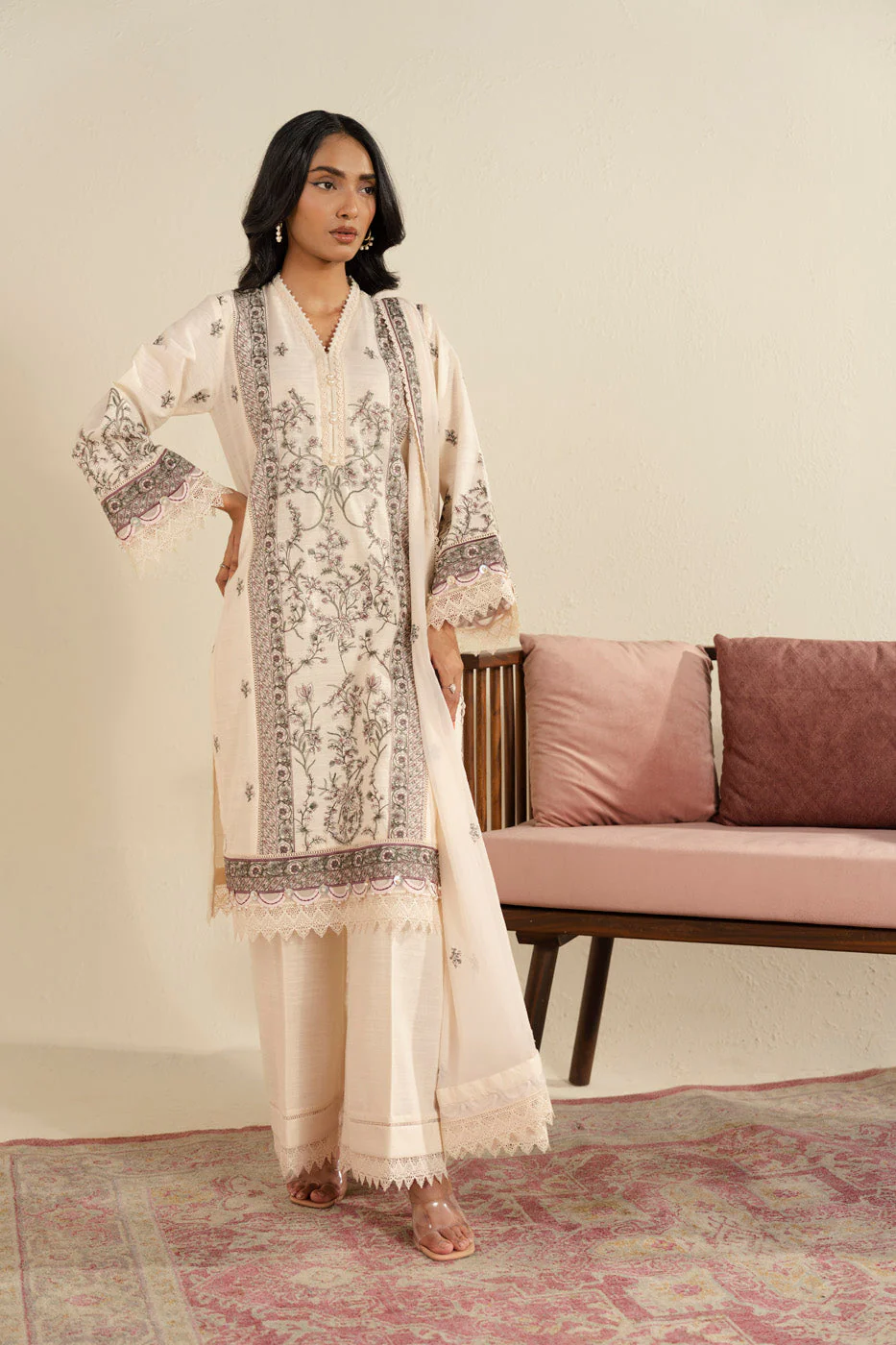 Alkaram M-21-25-3-Off-White Winter Collection 2025