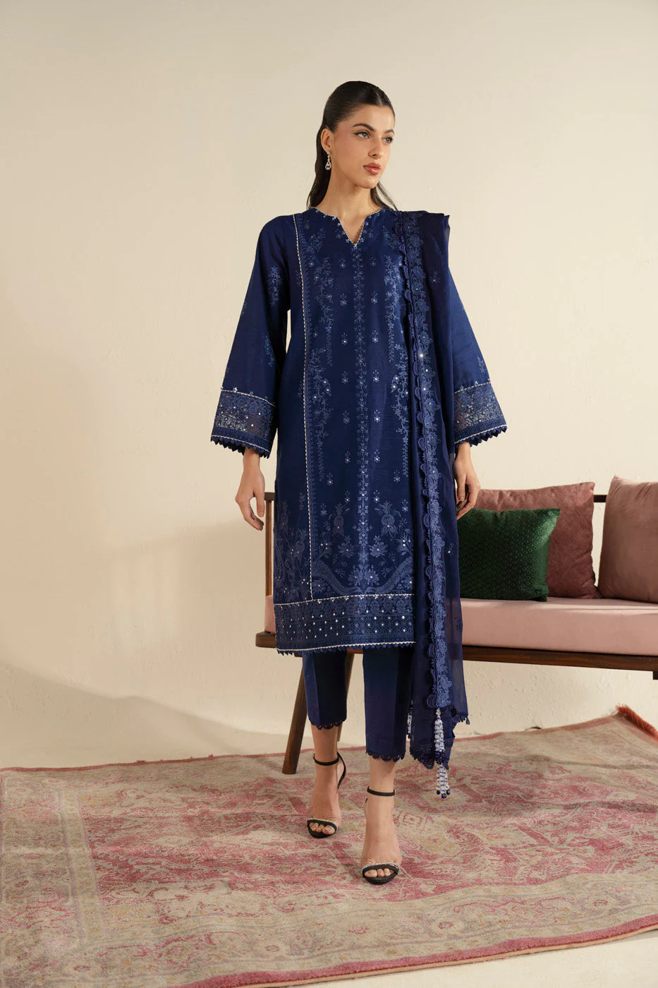 Alkaram M-28-25-3-Navy-blue Winter Collection 2025
