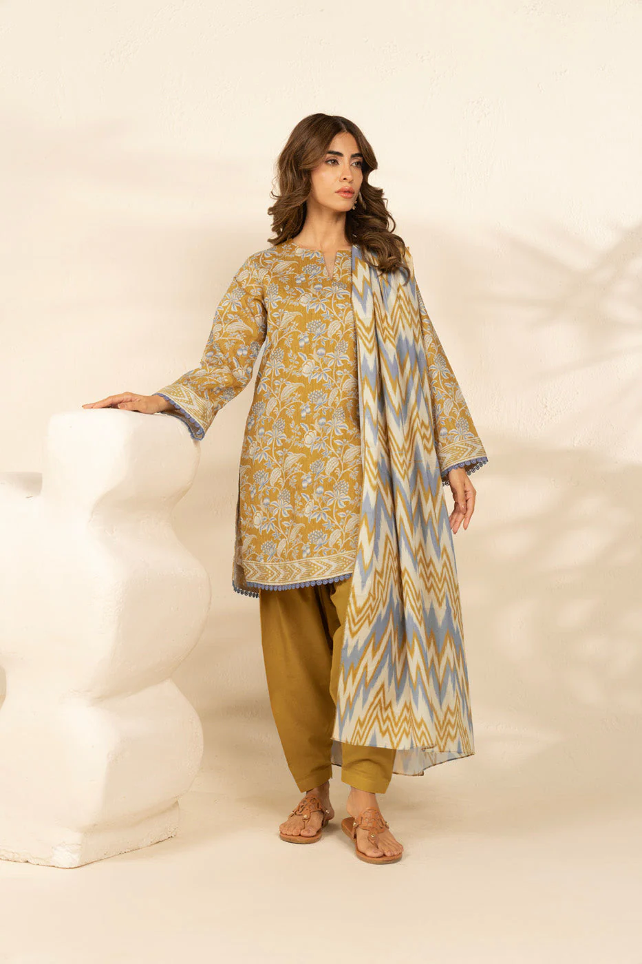 AlKaram Ms 153 1 26 Brown Spring Summer 2026