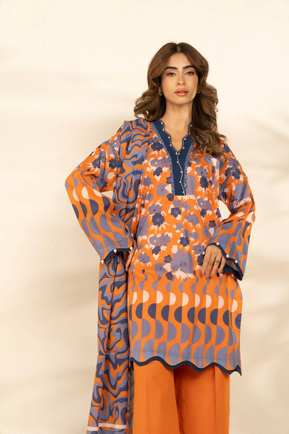 Alkaram MS-76-25-1-Orange Mid Summer Collection 2025 - Image 2