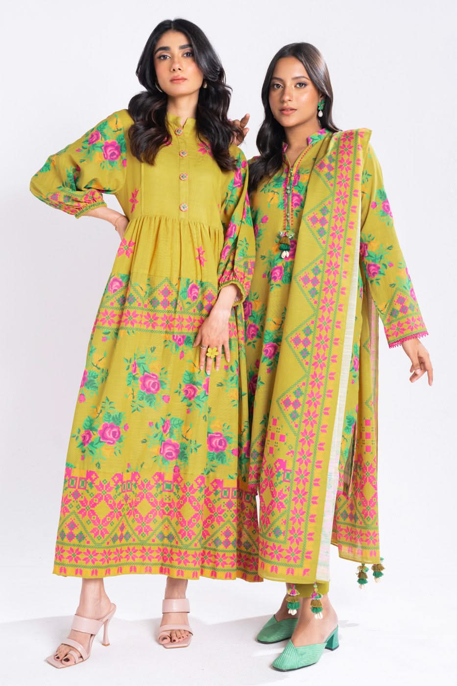 Alkaram PF-45-1-24-Lime Green Mid Summer Collection 2024 - Image 2