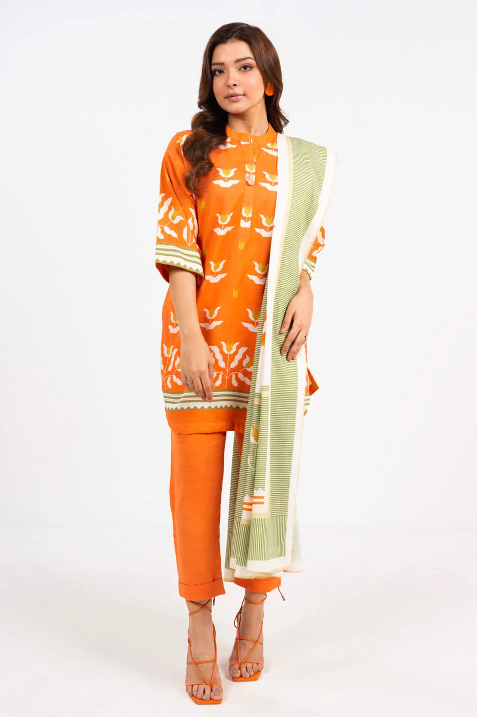 Alkaram PF-49-1-24-Orange  Mid Summer Collection 2024 - Image 2