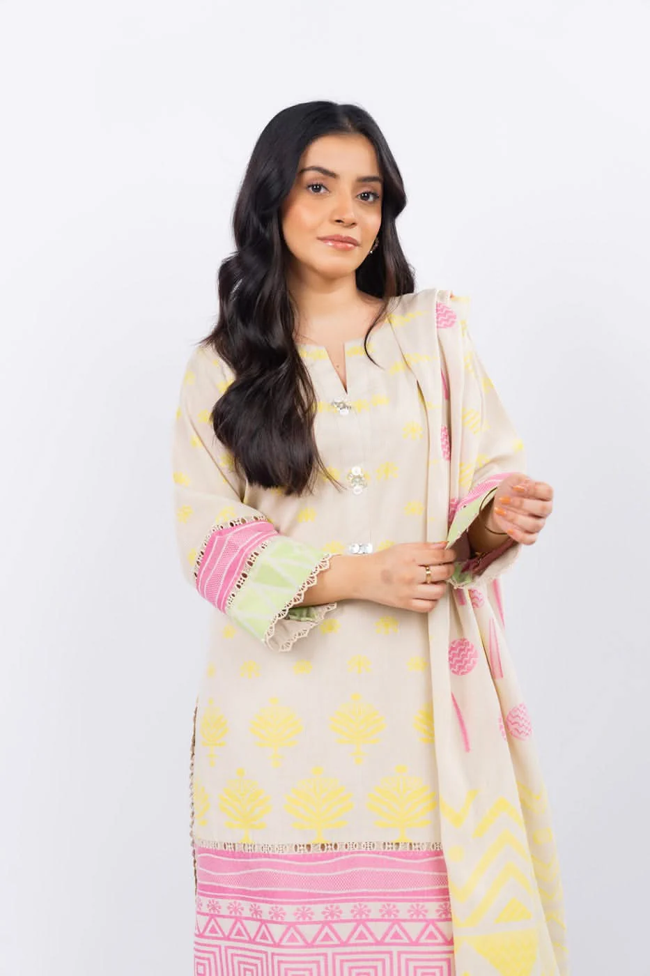 Alkaram PF-6-24-Beige  Mid Summer Collection 2024