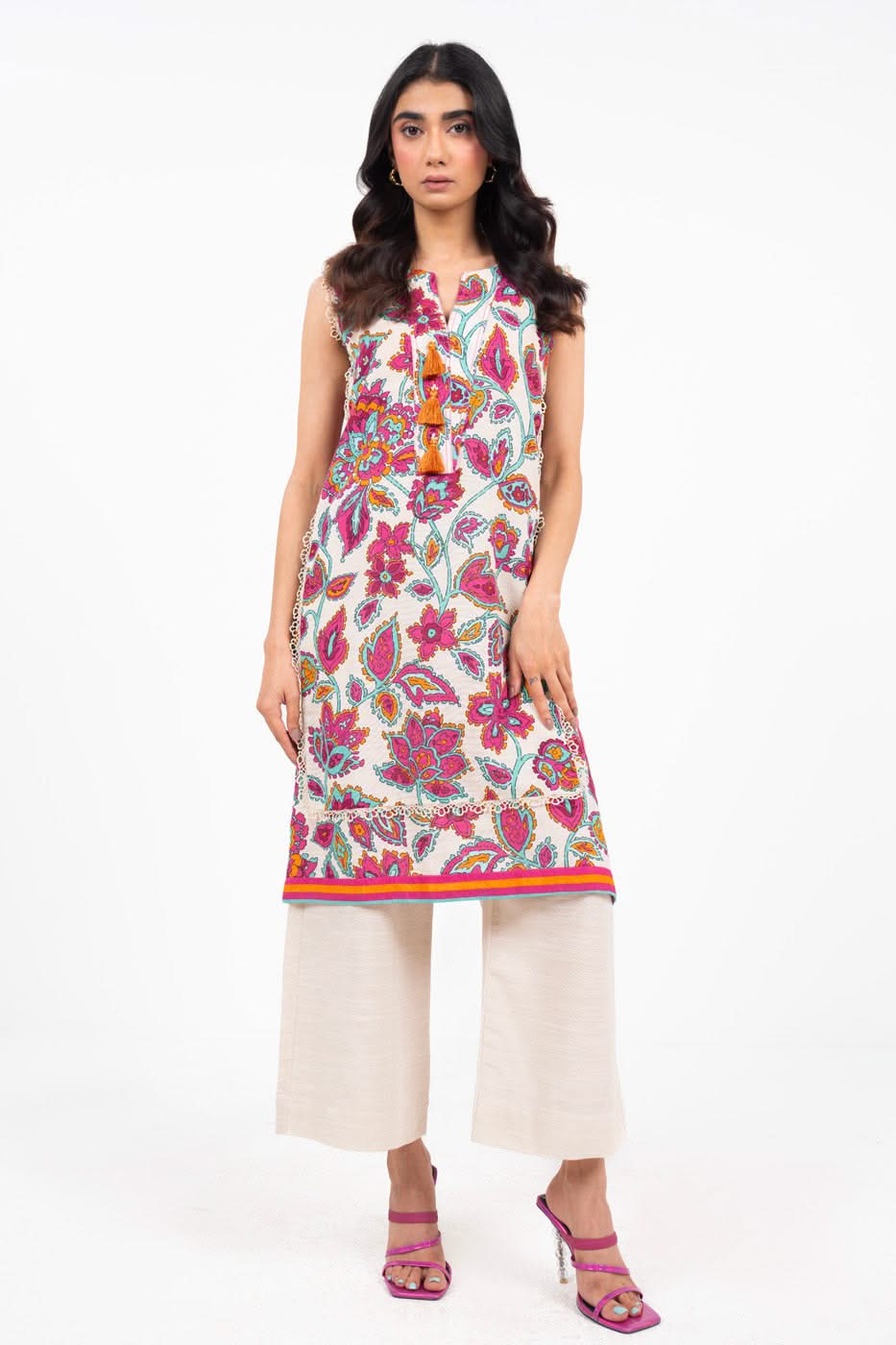 Alkaram PF-62-24-Cream  Mid Summer Collection 2024 - Image 2