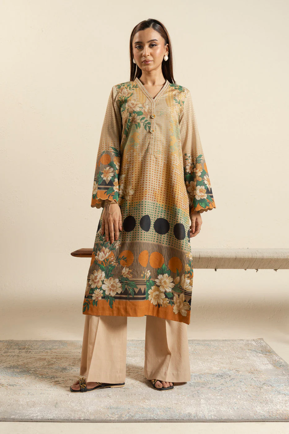 AlKaram Rts Trouser T 5 Beige Spring Summer 2026
