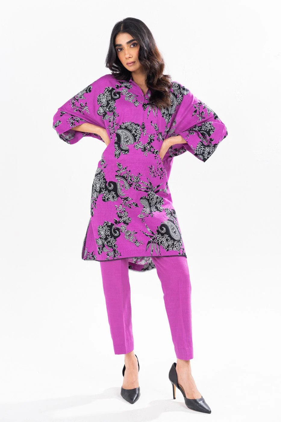 Alkaram SLR-14-24-7-Fuchsia Pink Winter Collection 2024