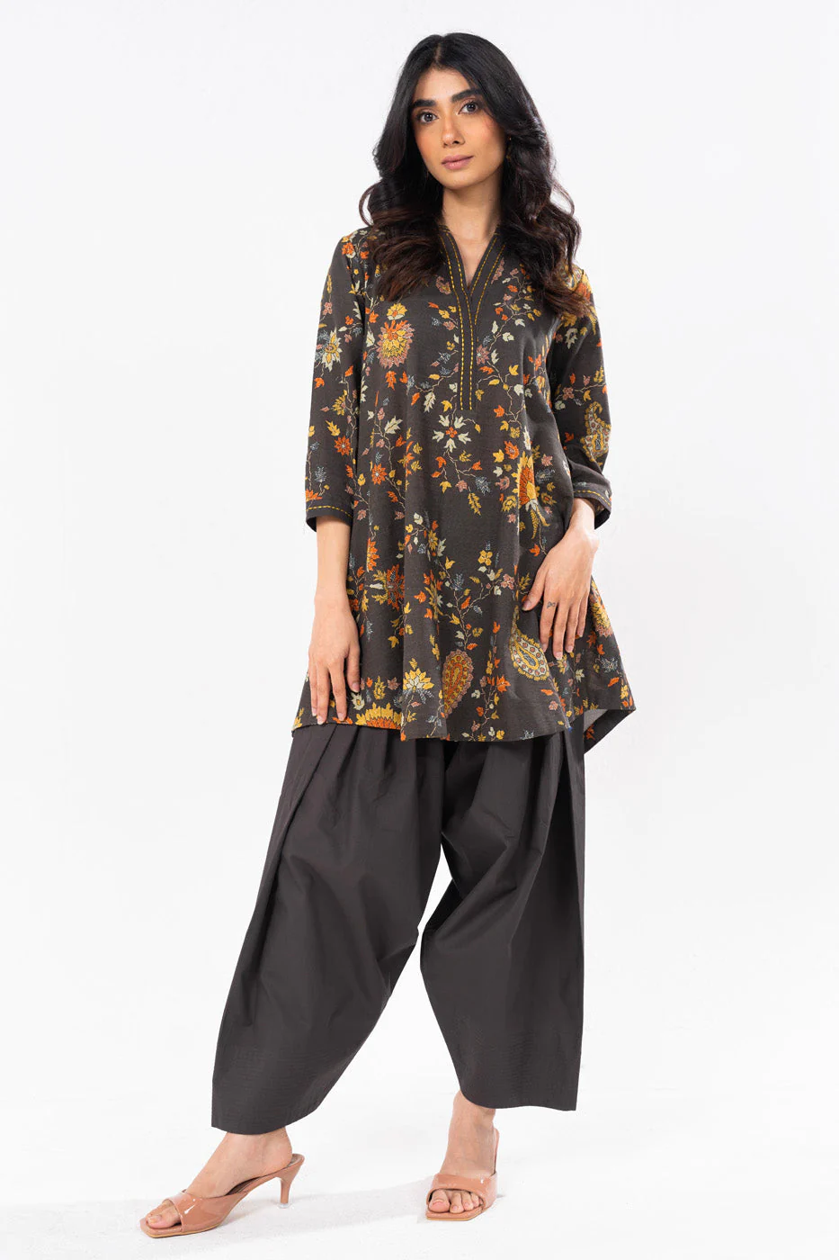 Alkaram SLR-42-24-7-Cedar Brown Winter Collection 2024