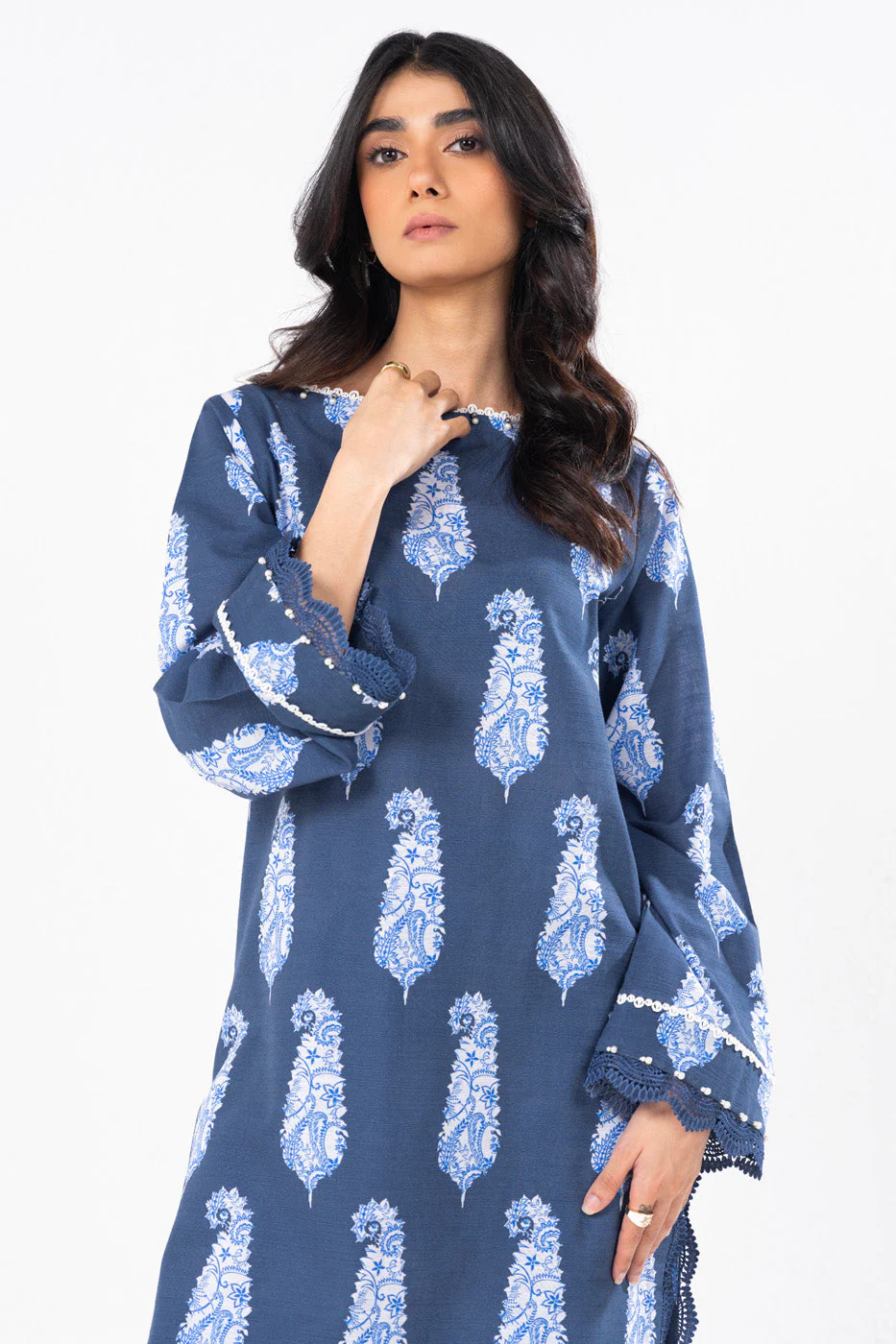 Alkaram SLR-47-24-7-Deep Blue Winter Collection 2024 - Image 2