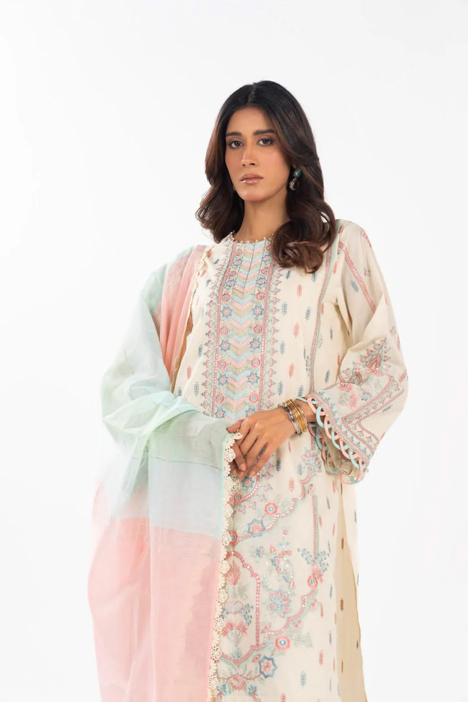 Alkaram Studio FC-3a-25-Cream Festive Summer 2025 - Image 2