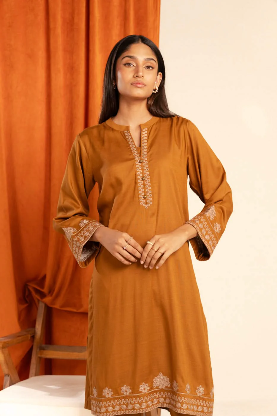 Alkaram Studio GFKU7338-Brown Husn-E-Eid 2025 - Image 2