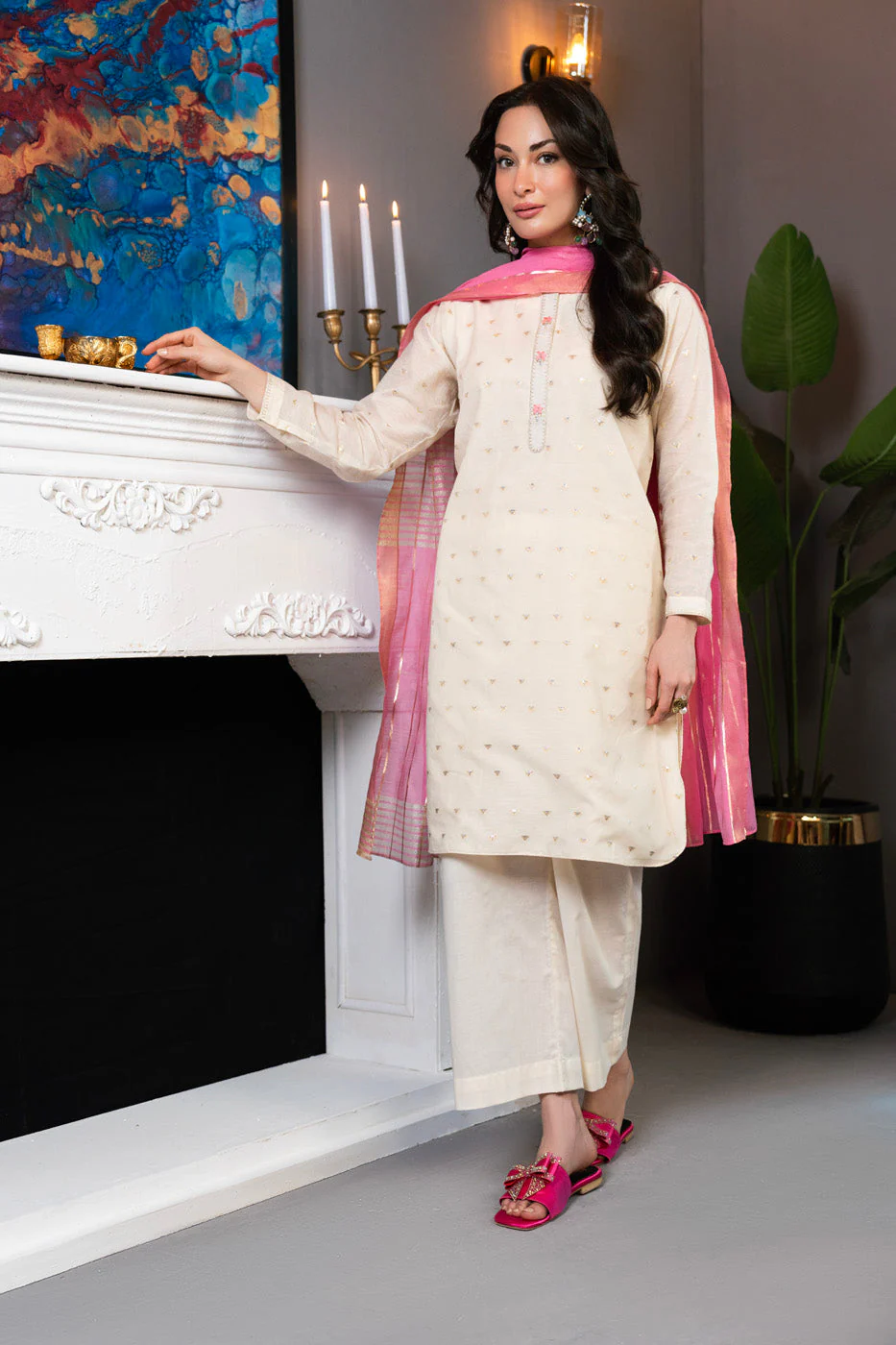 Alkaram Studio GFSU5948-Off White Husn-E-Eid 2025