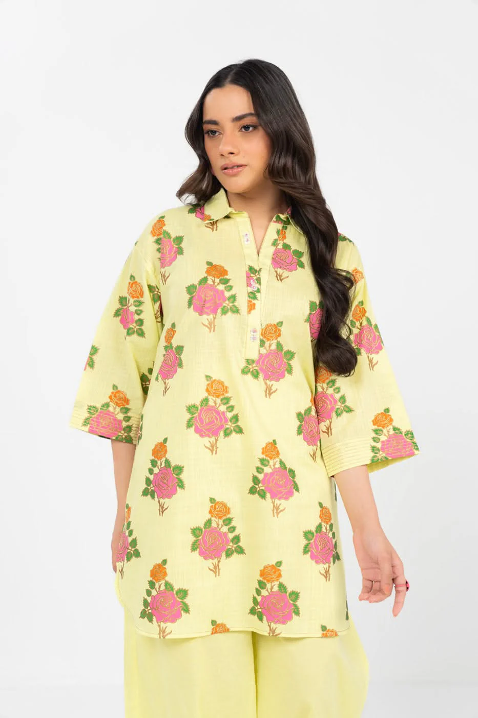 Alkaram Studio GFSU6074-Lemon Yellow Husn-E-Eid 2025 - Image 2