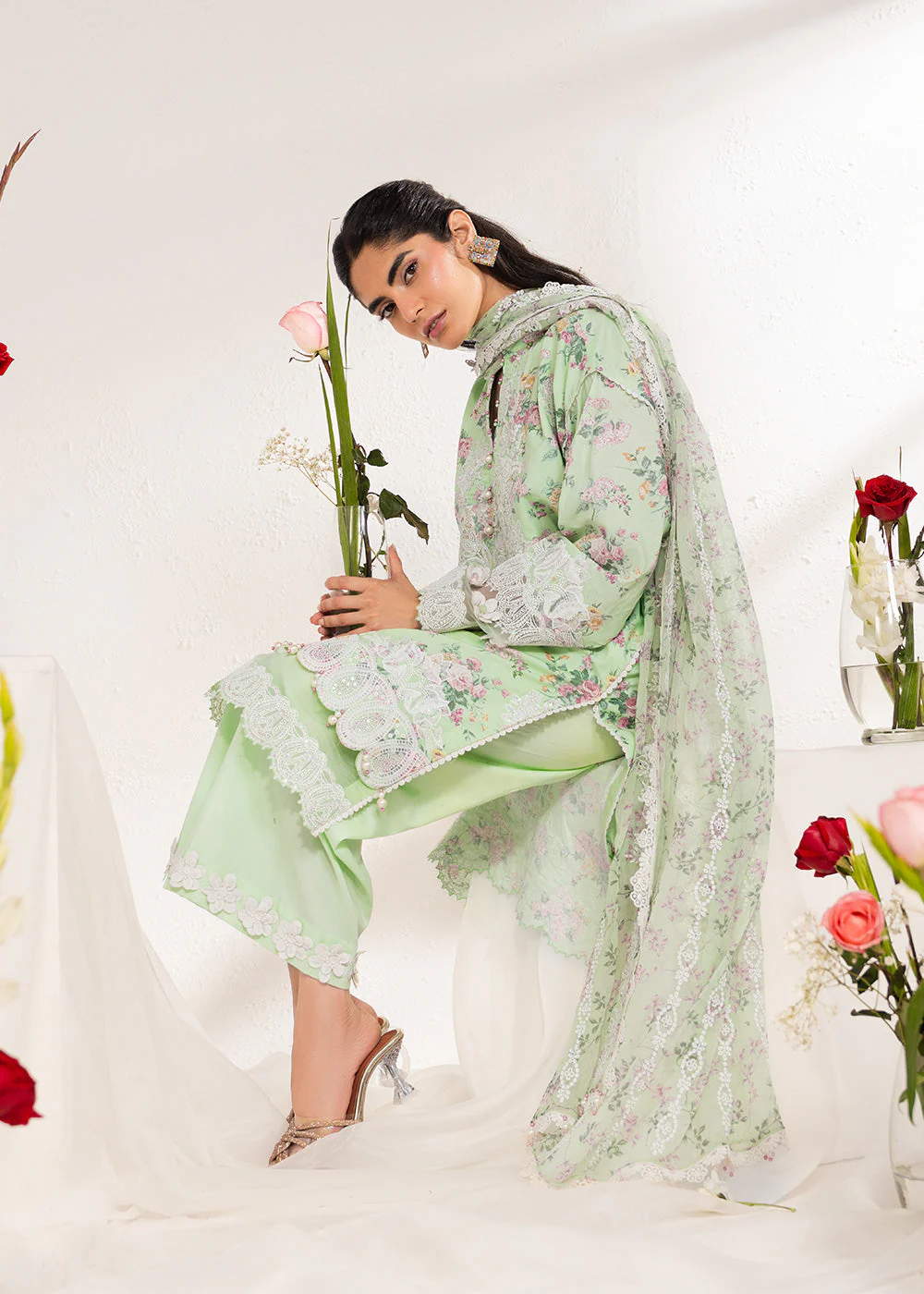 Alkaram Studio LL-02-25-1-Mint-green Luxury Lawn Summer 2025 - Image 2