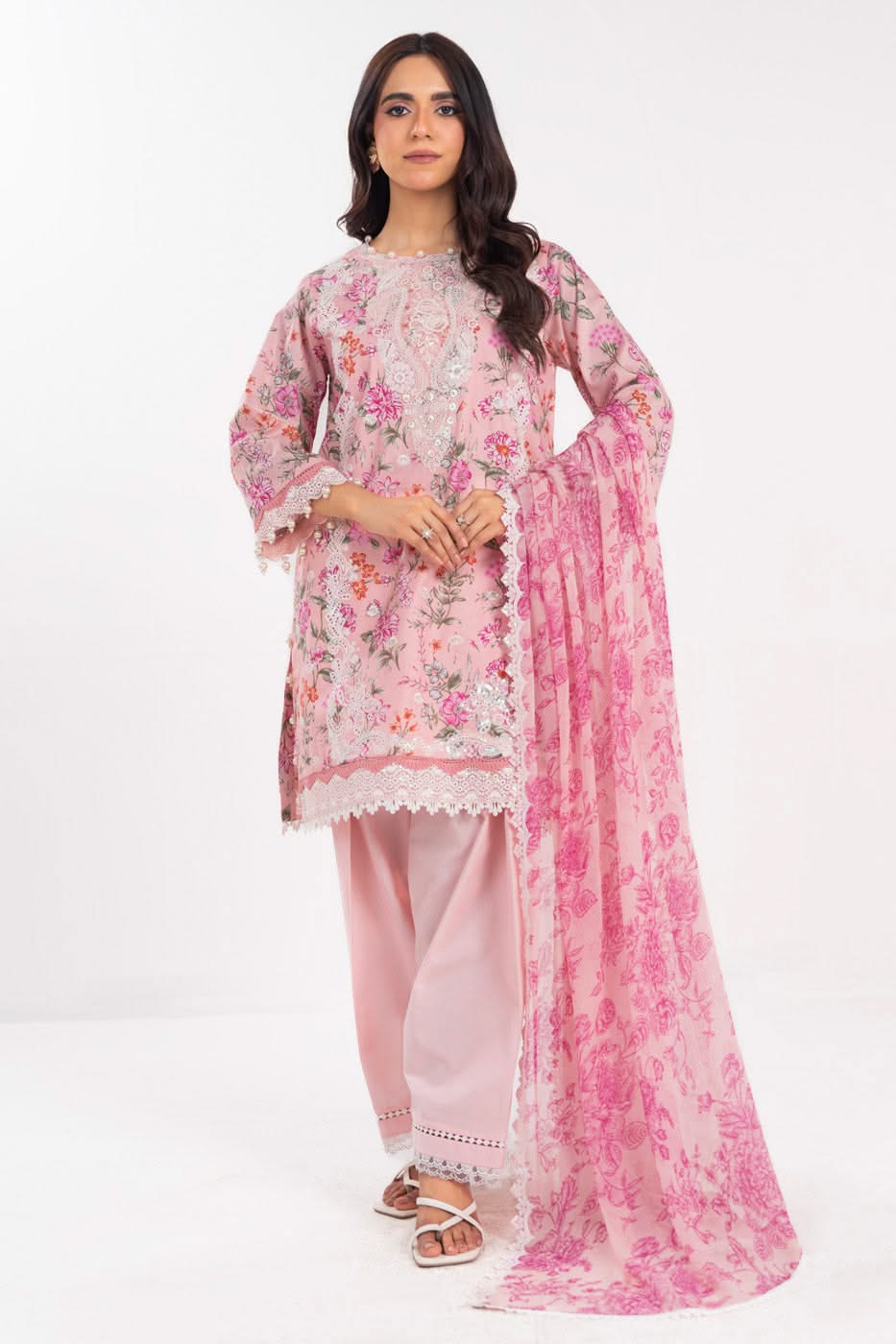 Alkaram Studio LL-03-25-1-Pink Luxury Lawn Summer 2025 - Image 2