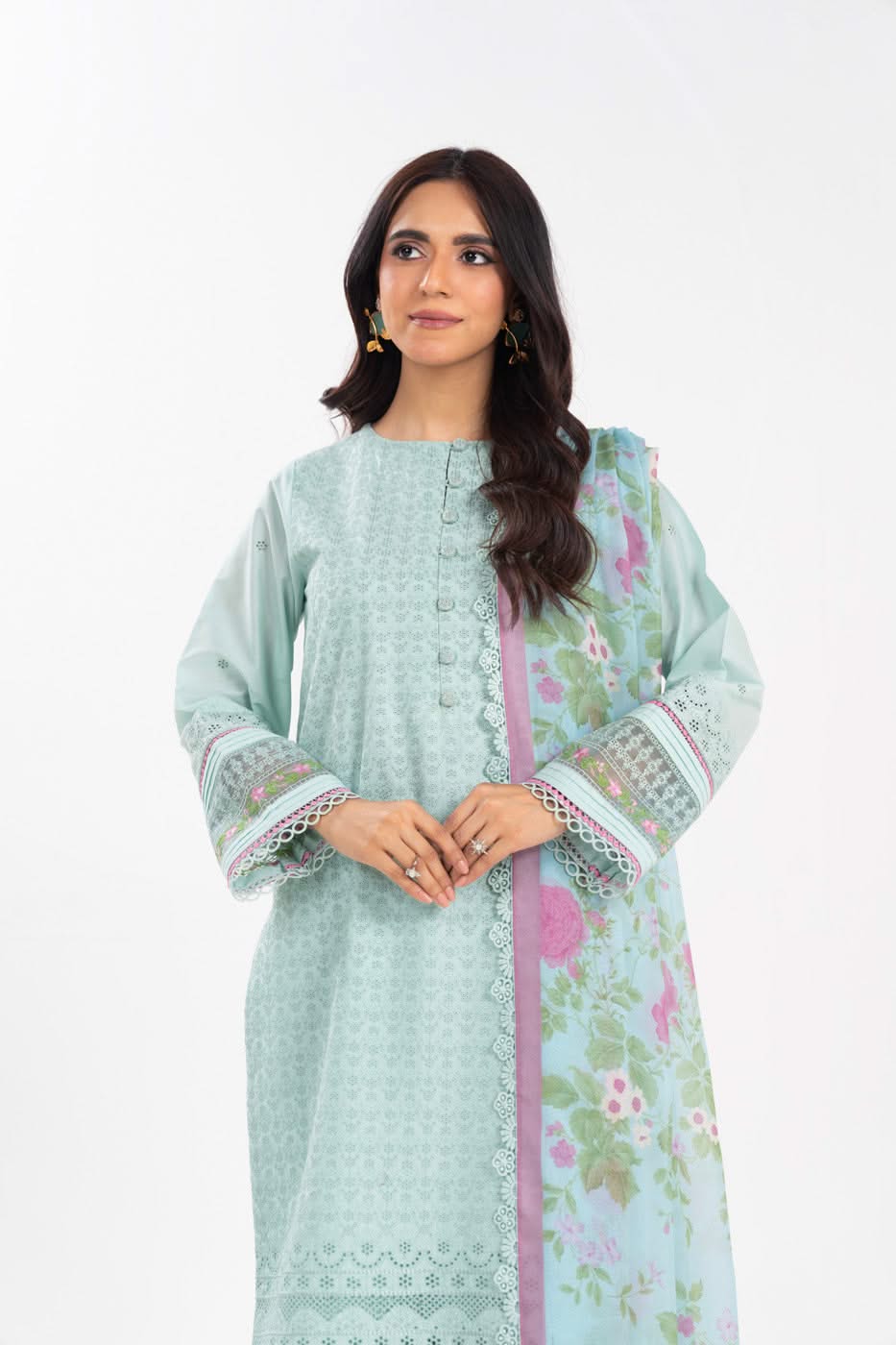 Alkaram Studio LL-14-25-1-Ice-blue Luxury Lawn Summer 2025 - Image 2