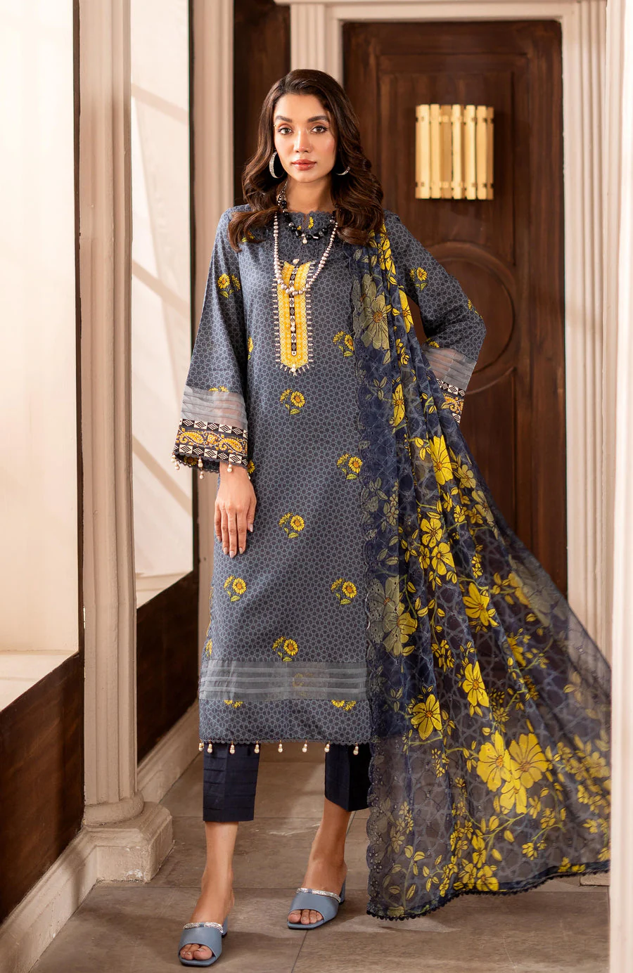 Alzohaib SSD-25-02 Sunshine Schiffli Dupatta 2025