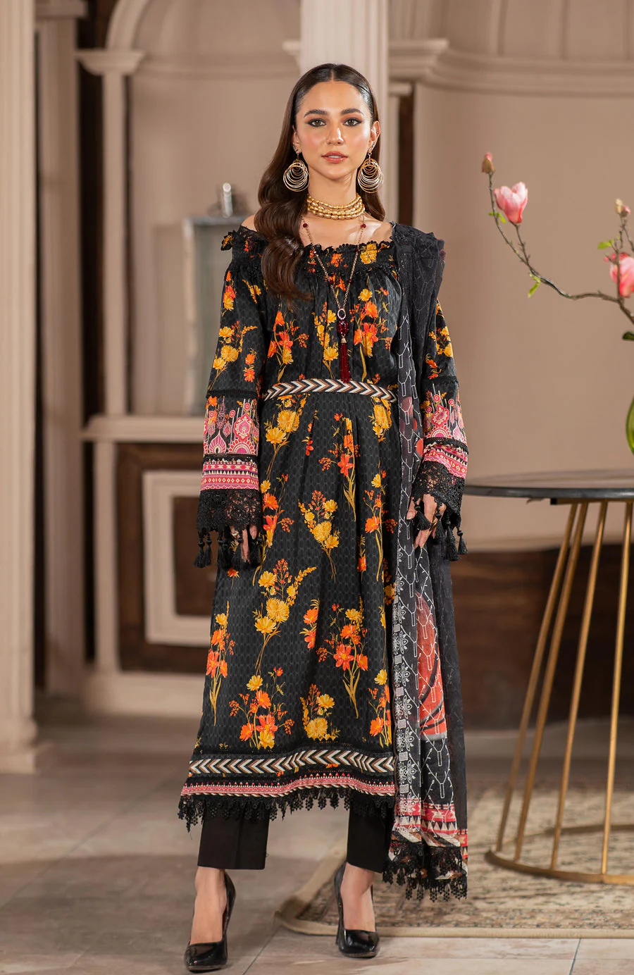 Alzohaib SSD-25-04 Sunshine Schiffli Dupatta 2025