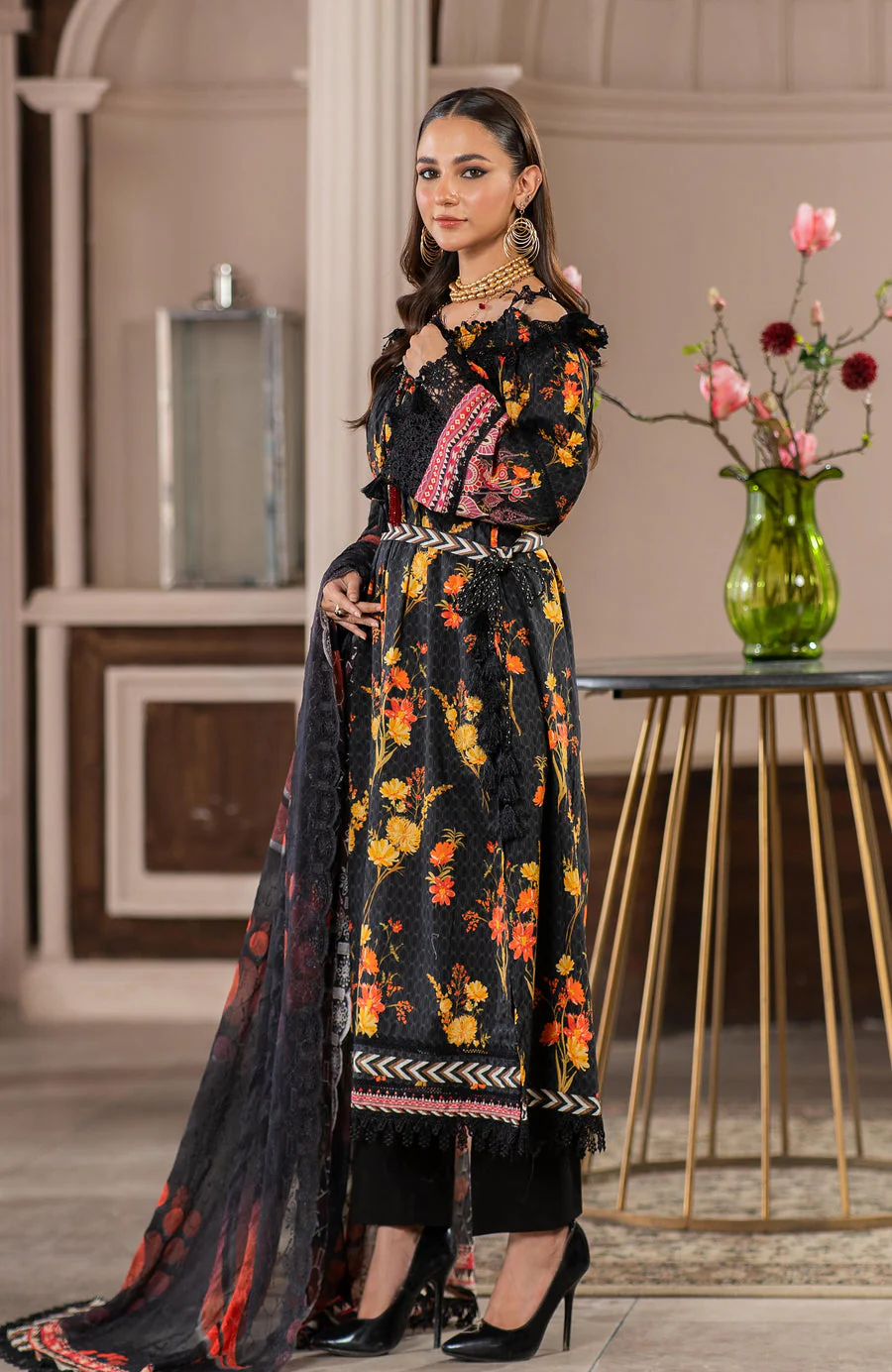 Alzohaib SSD-25-04 Sunshine Schiffli Dupatta 2025 - Image 2