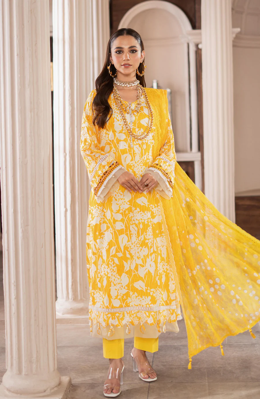 Alzohaib SSD-25-06 Sunshine Schiffli Dupatta 2025