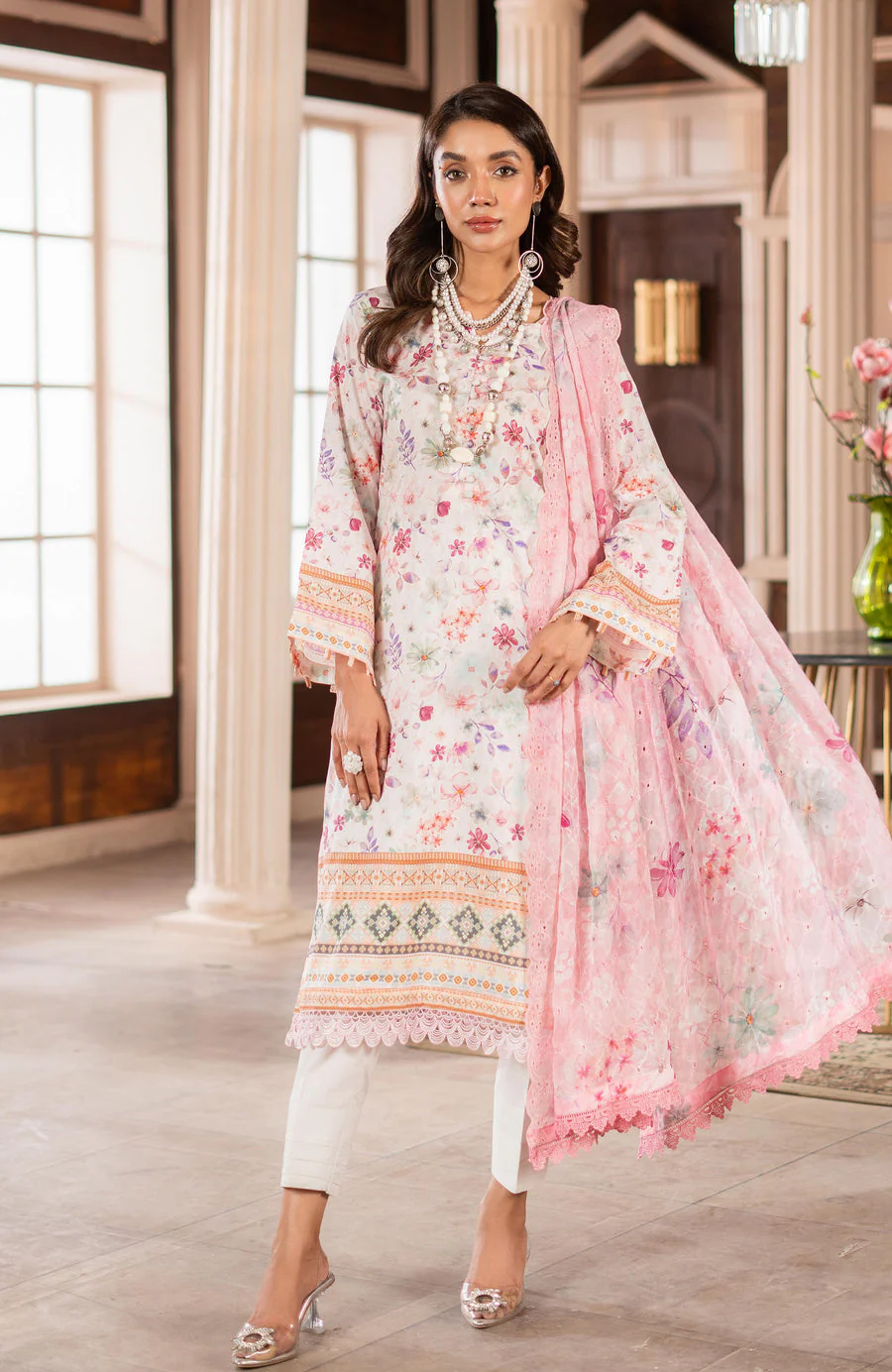 Alzohaib SSD-25-07 Sunshine Schiffli Dupatta 2025