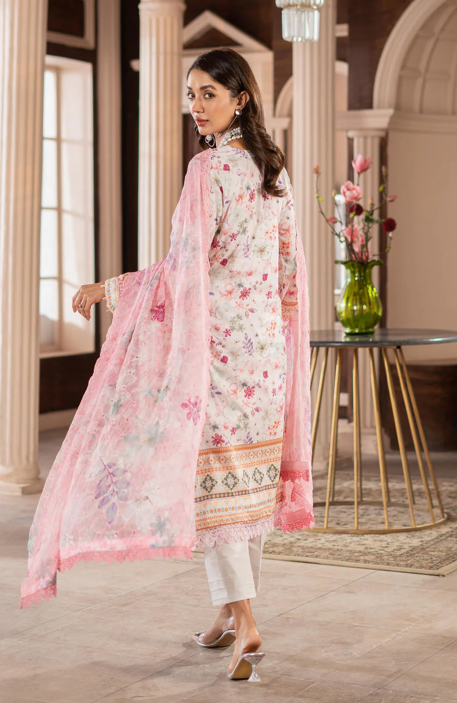 Alzohaib SSD-25-07 Sunshine Schiffli Dupatta 2025 - Image 2