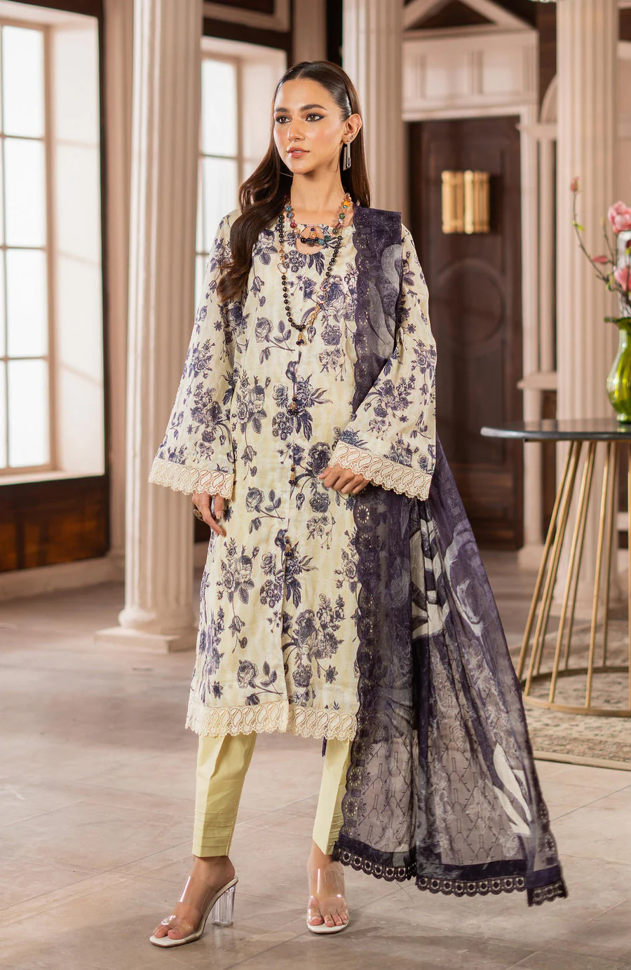 Alzohaib SSD-25-08 Sunshine Schiffli Dupatta 2025