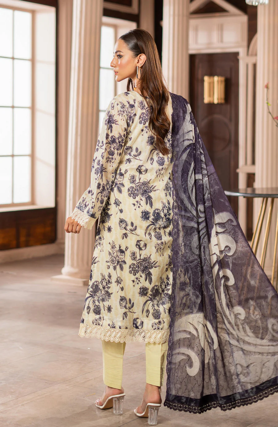 Alzohaib SSD-25-08 Sunshine Schiffli Dupatta 2025 - Image 2