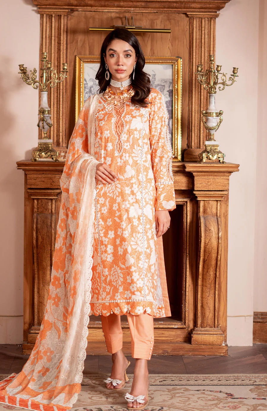 Alzohaib SSD-25-09 Sunshine Schiffli Dupatta 2025