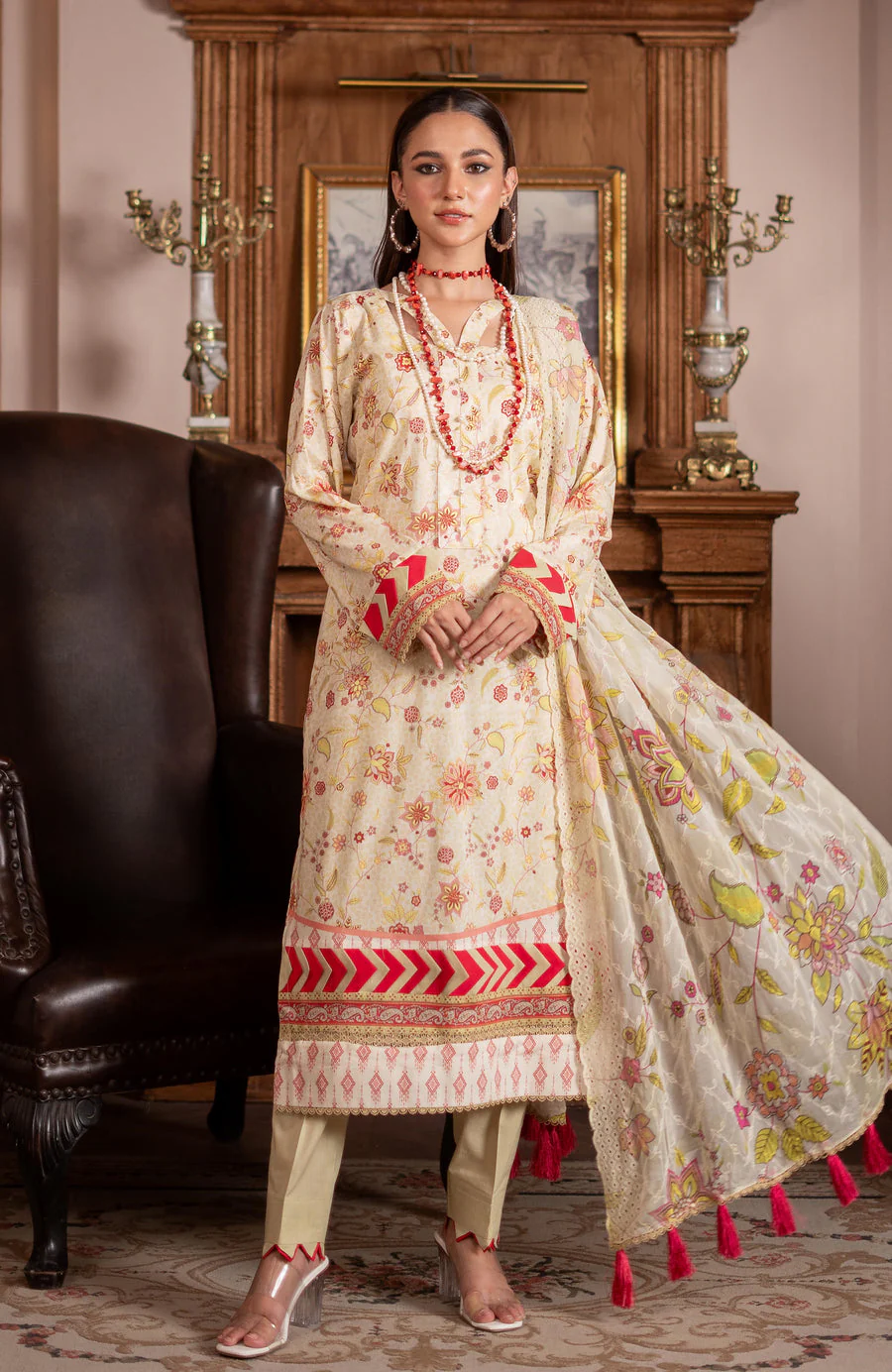 Alzohaib SSD-25-10 Sunshine Schiffli Dupatta 2025