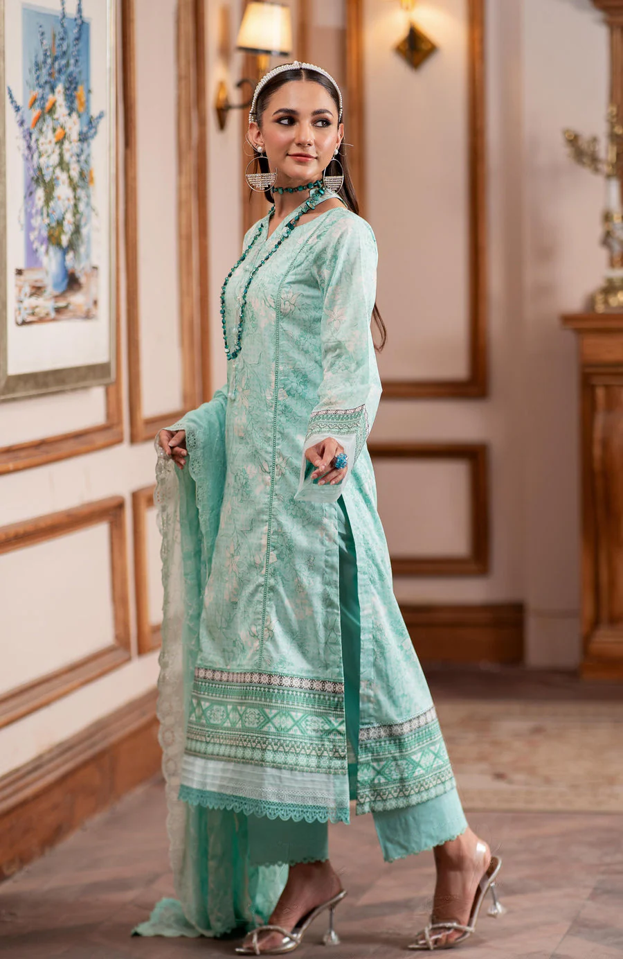 Alzohaib SSD-25-12 Sunshine Schiffli Dupatta 2025 - Image 2