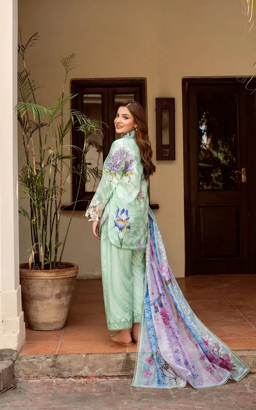 Asifa N Nabeel Floral Mist-(YKL25-04) Yakin Summer Lawn 2025 - Image 2