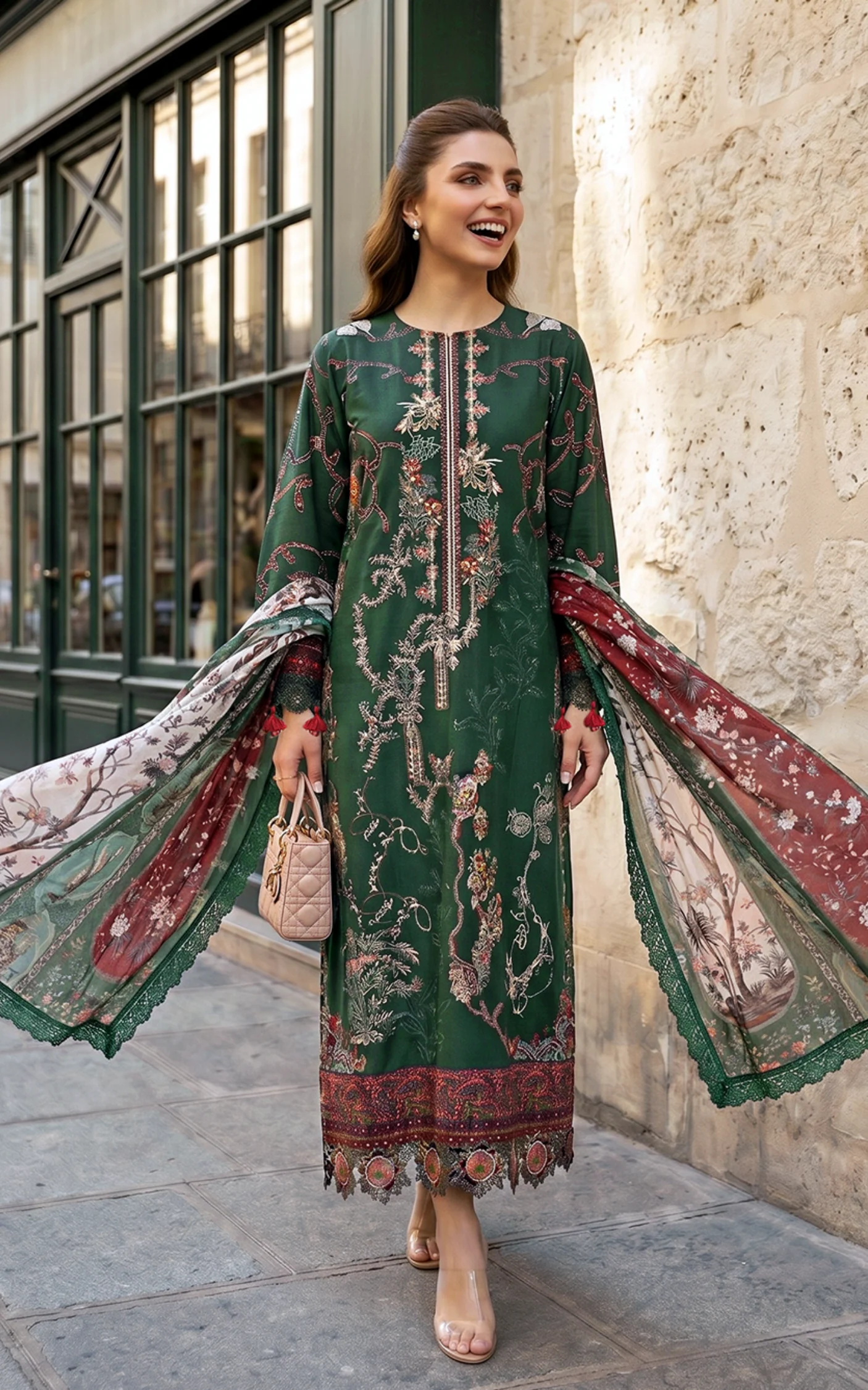 Asifa N Nabeel Green Majestic SL26-01 Summer Lawn Collection 2026