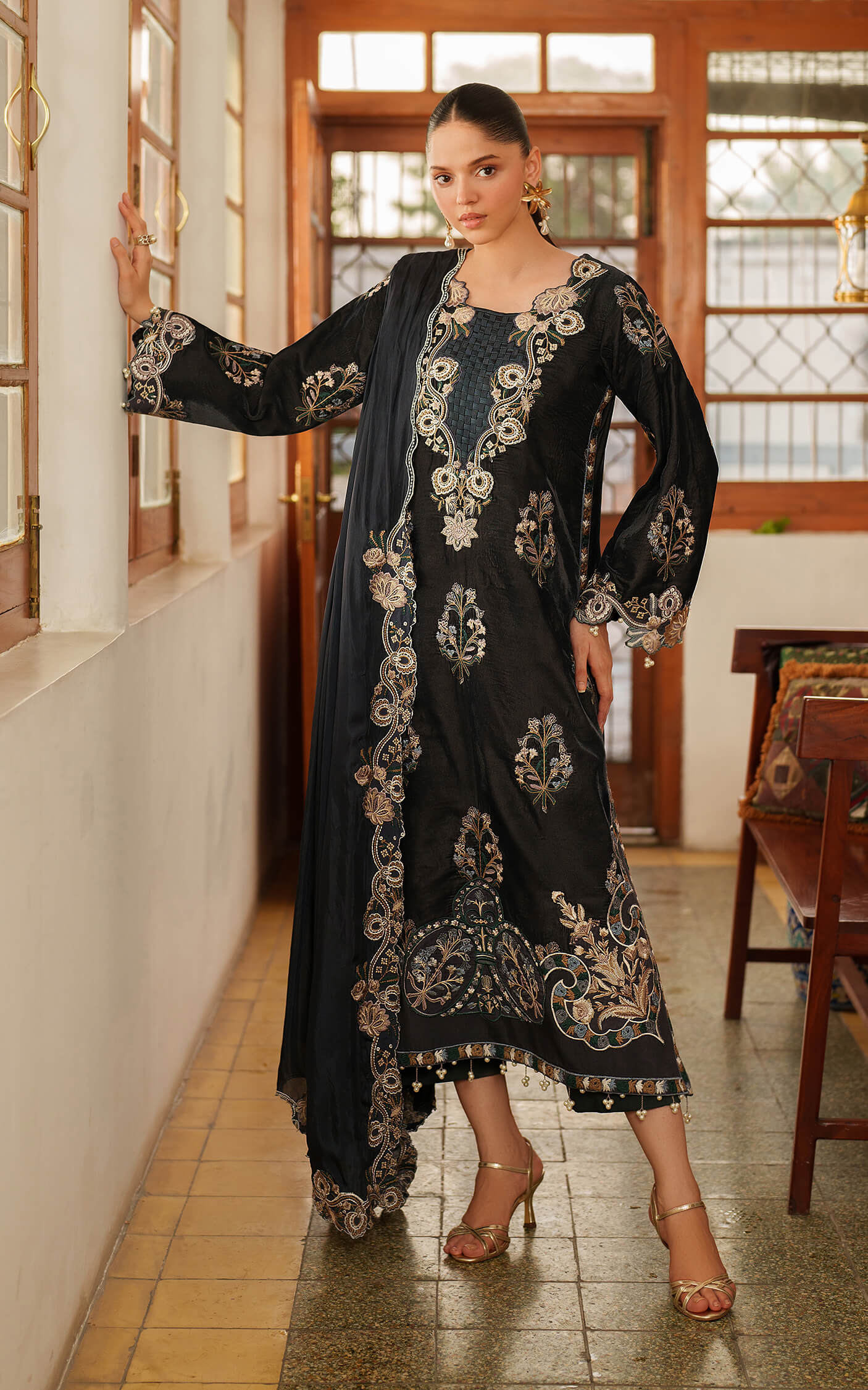 Asifa N Nabeel Opal LWC25-07 Embroidered Pashmina Luxe Winter Collection 2025