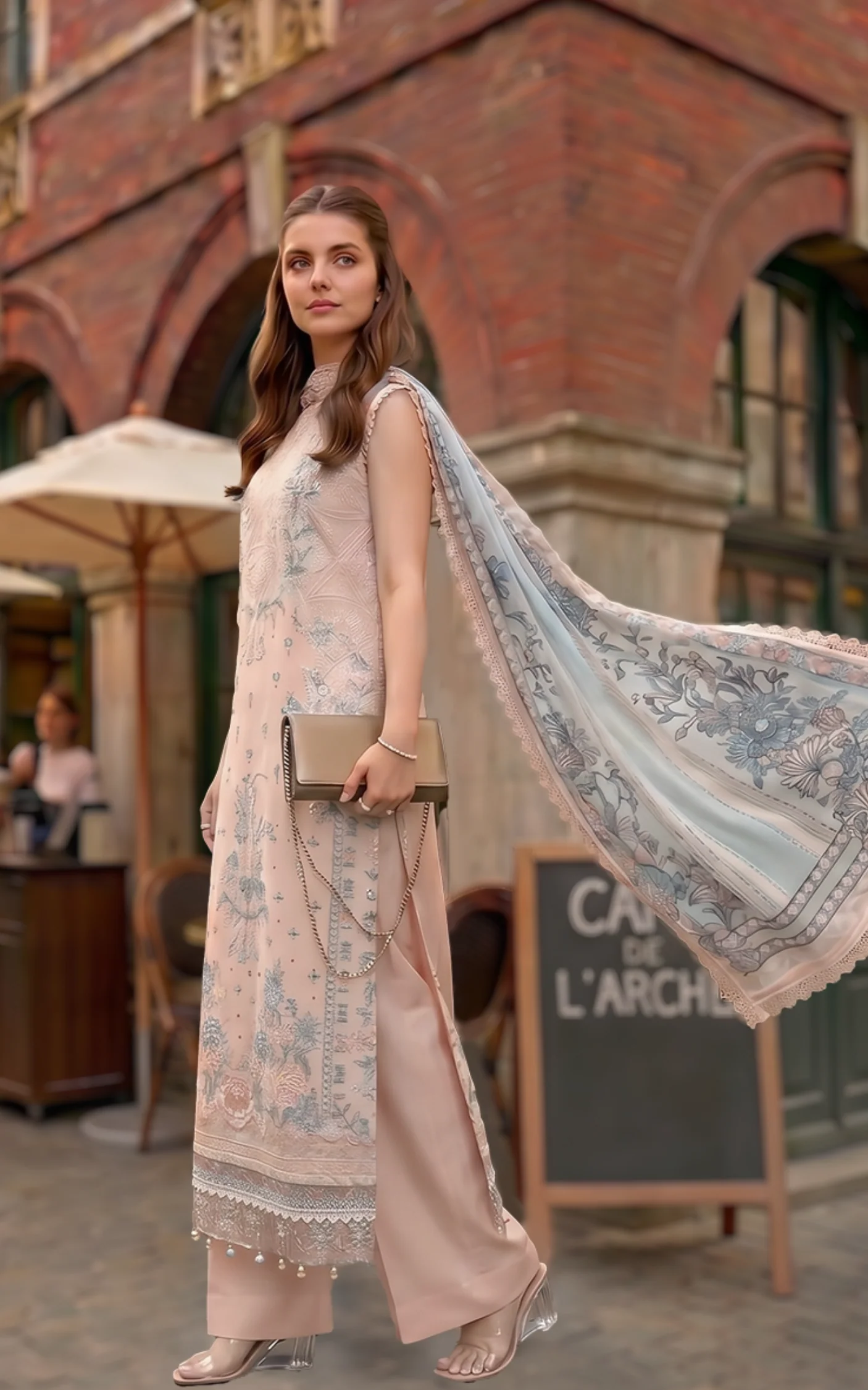 Asifa N Nabeel Peach Garden SL26-05 Summer Lawn Collection 2026
