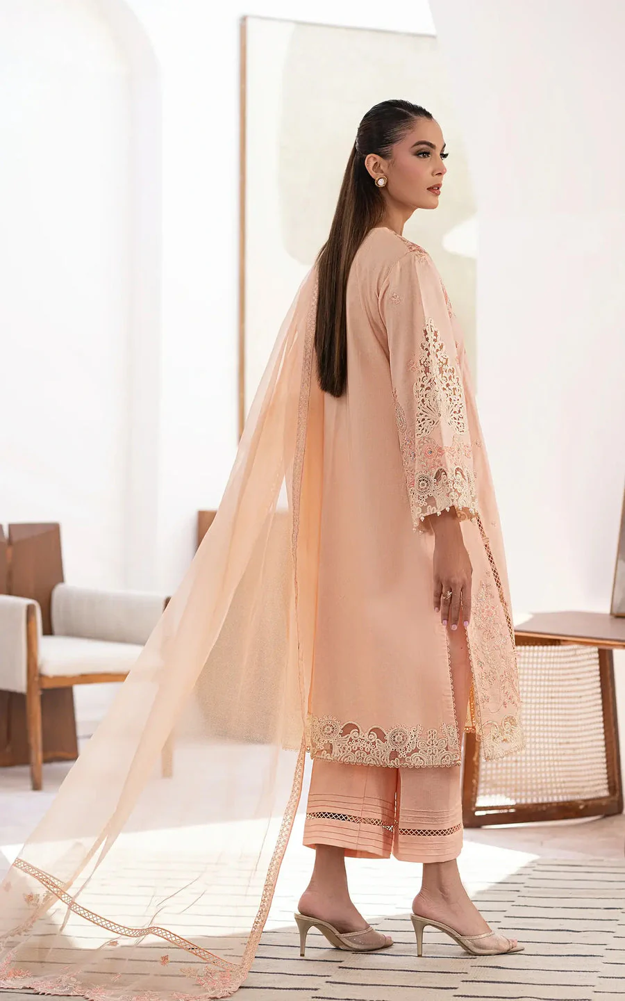 Asifa N Nabeel Petal Dusk-(LEL25-06) Zaina Llimited Luxury Lawn 2025 - Image 2
