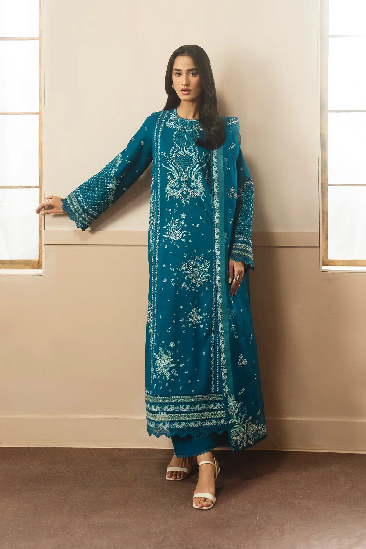 Ayzel Olive Whisper Embroidered Lawn Collection 2026
