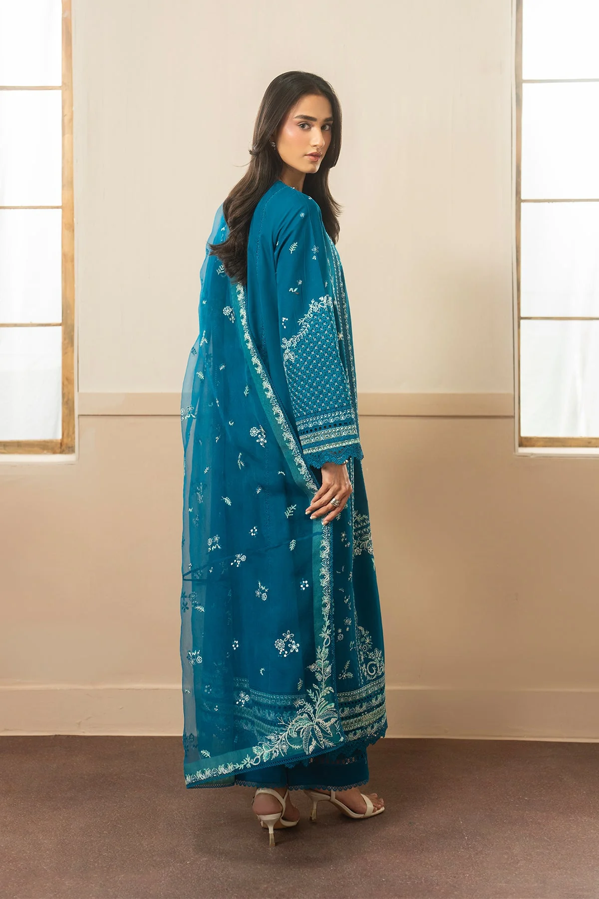 Ayzel Olive Whisper Embroidered Lawn Collection 2026 - Image 2