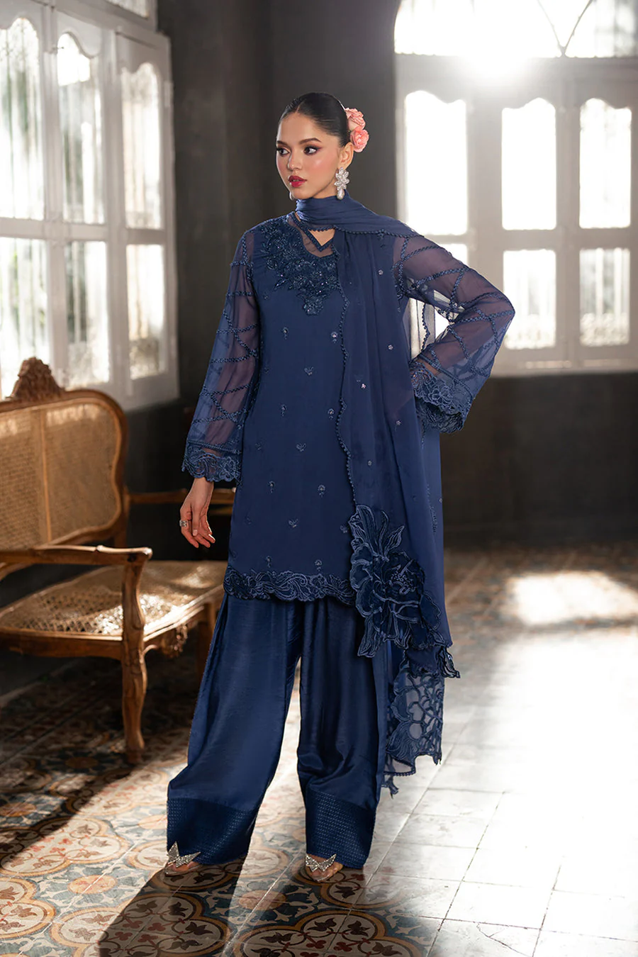 Azure Cobalt Haze 3 Eid Luxe Chiffon 2025 - Image 2
