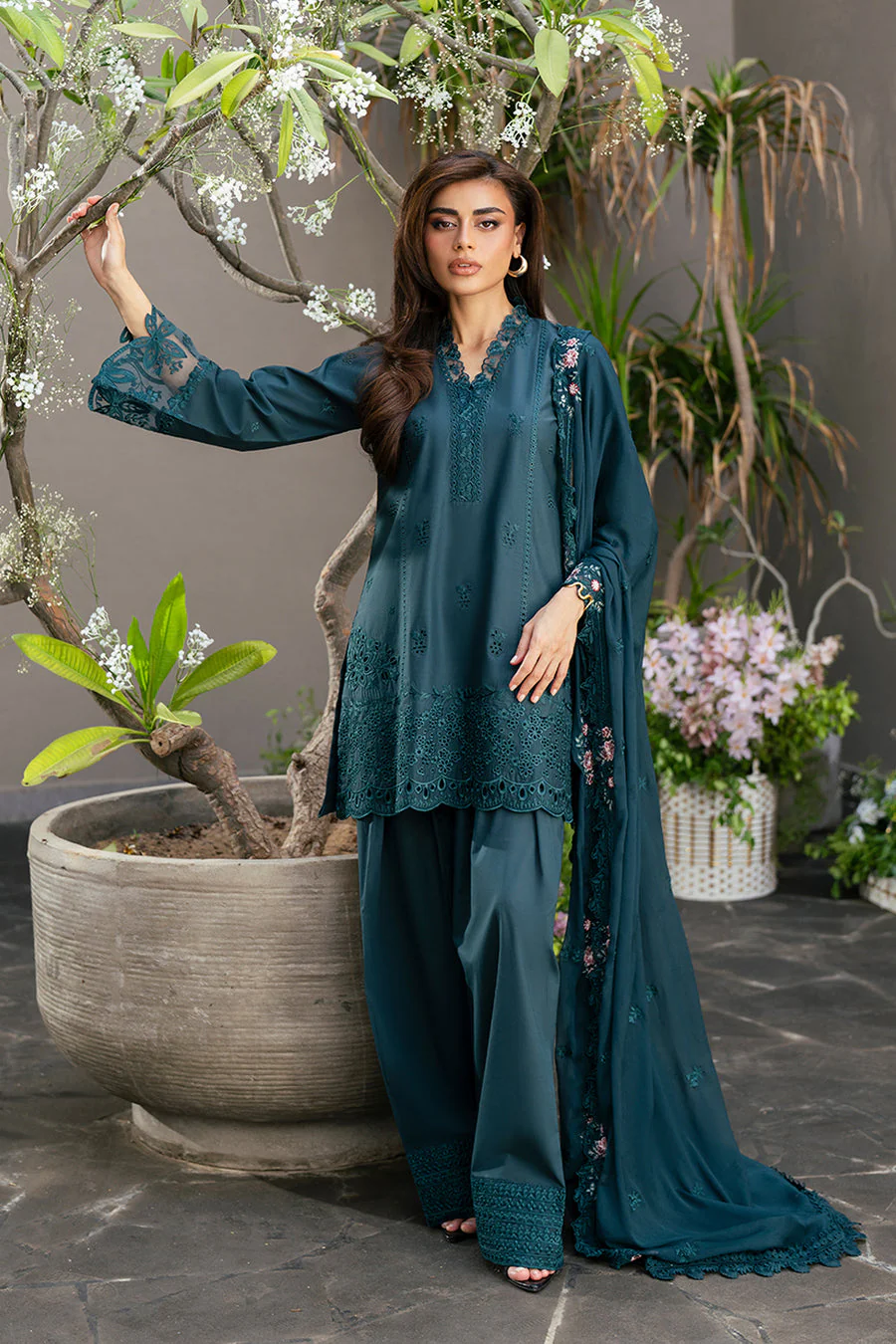 Azure Enchanted Pine Luxury Lawn 2025