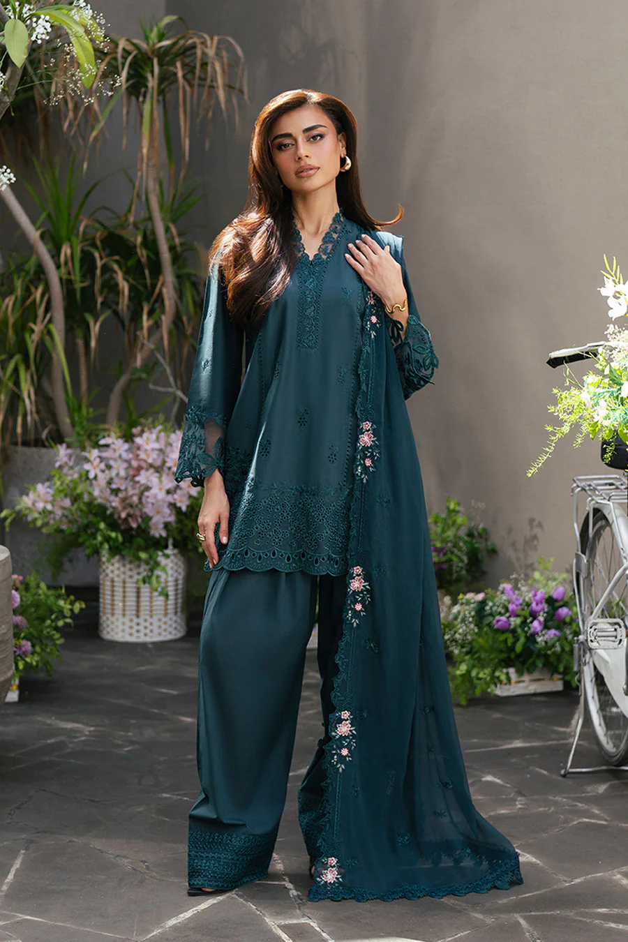 Azure Enchanted Pine Luxury Lawn 2025 - Image 2