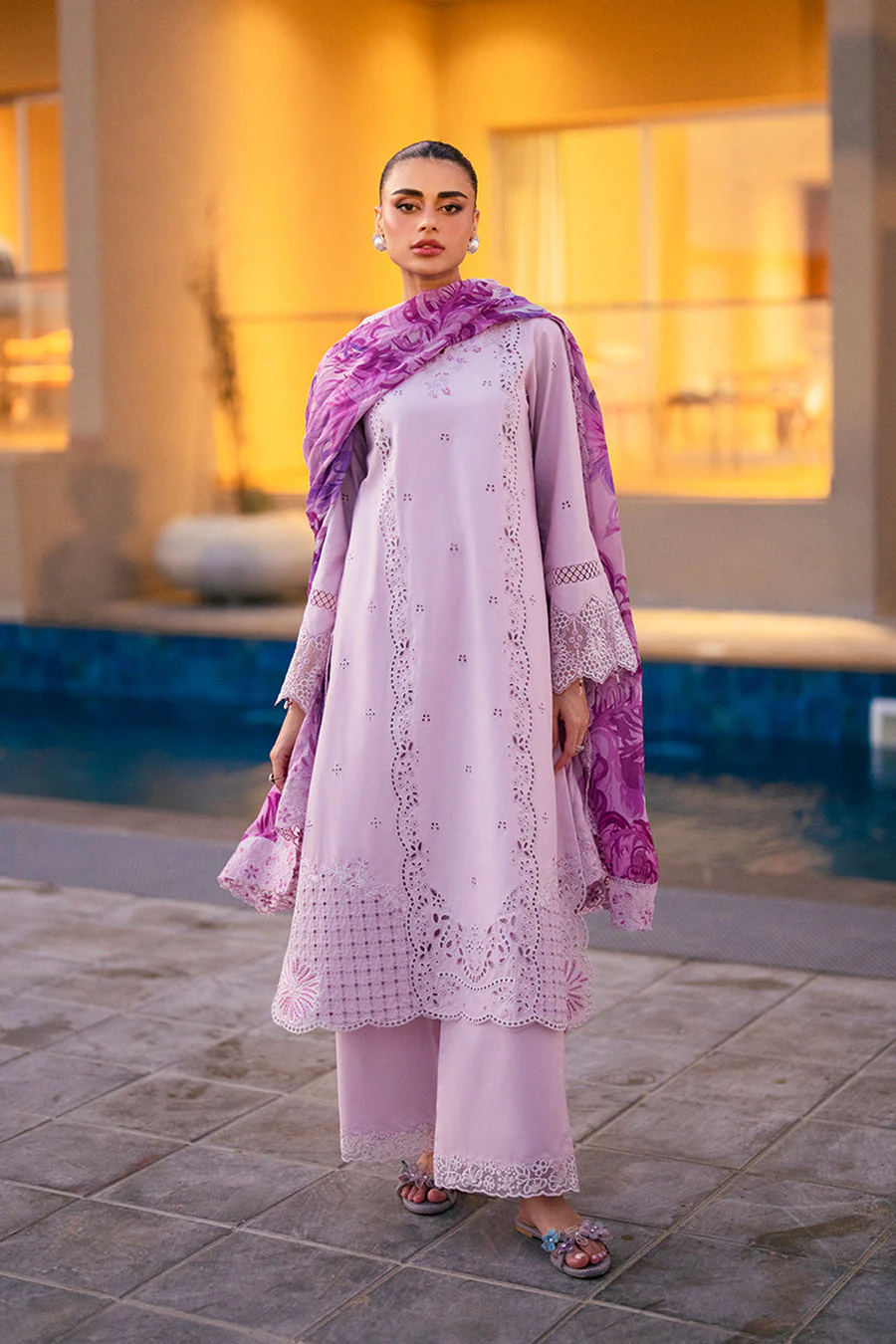 Azure Lilac Majesty Luxury Lawn 2025 - Image 2