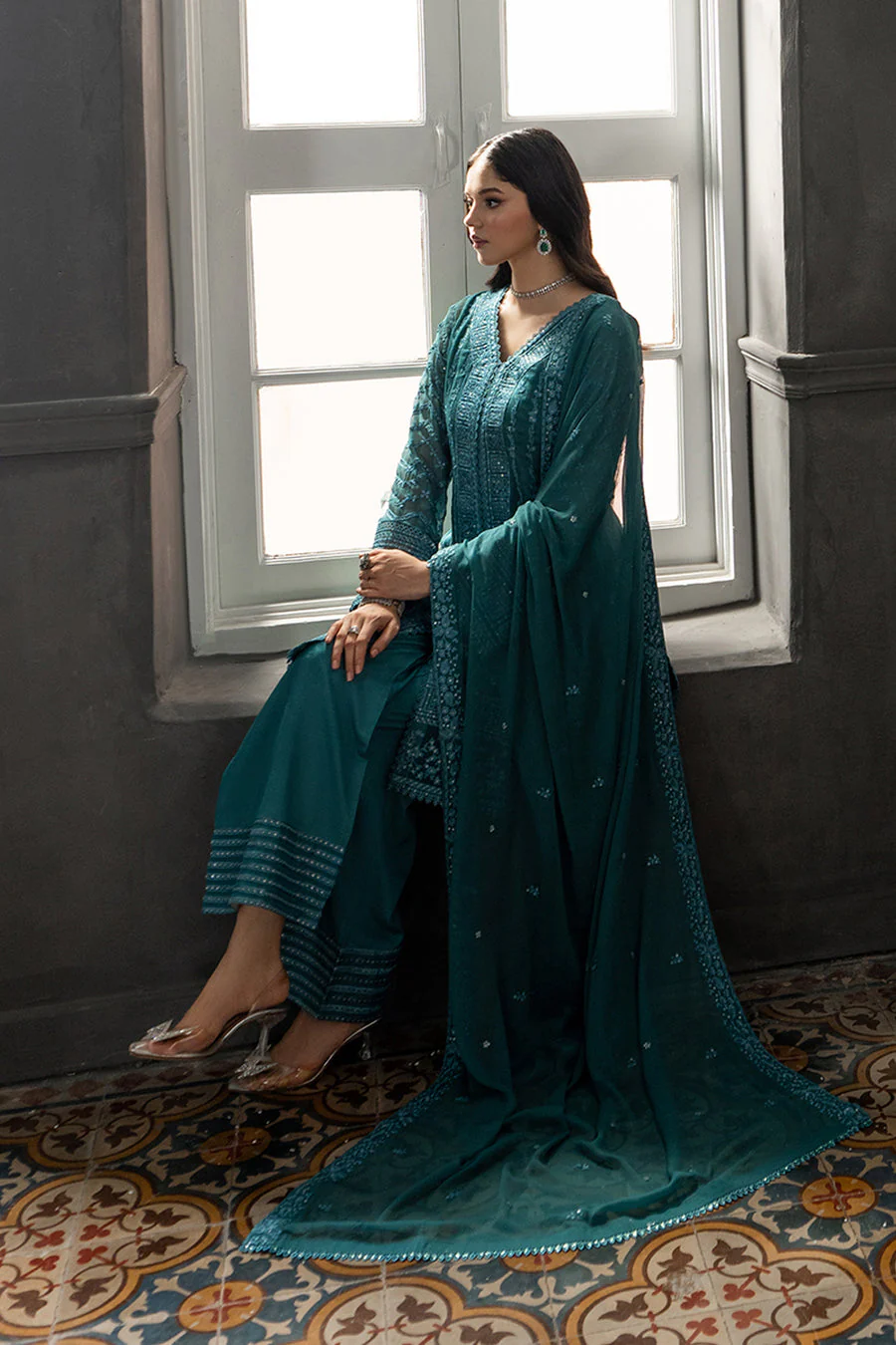 Azure Minted Sage 1 Eid Luxe Chiffon 2025 - Image 2