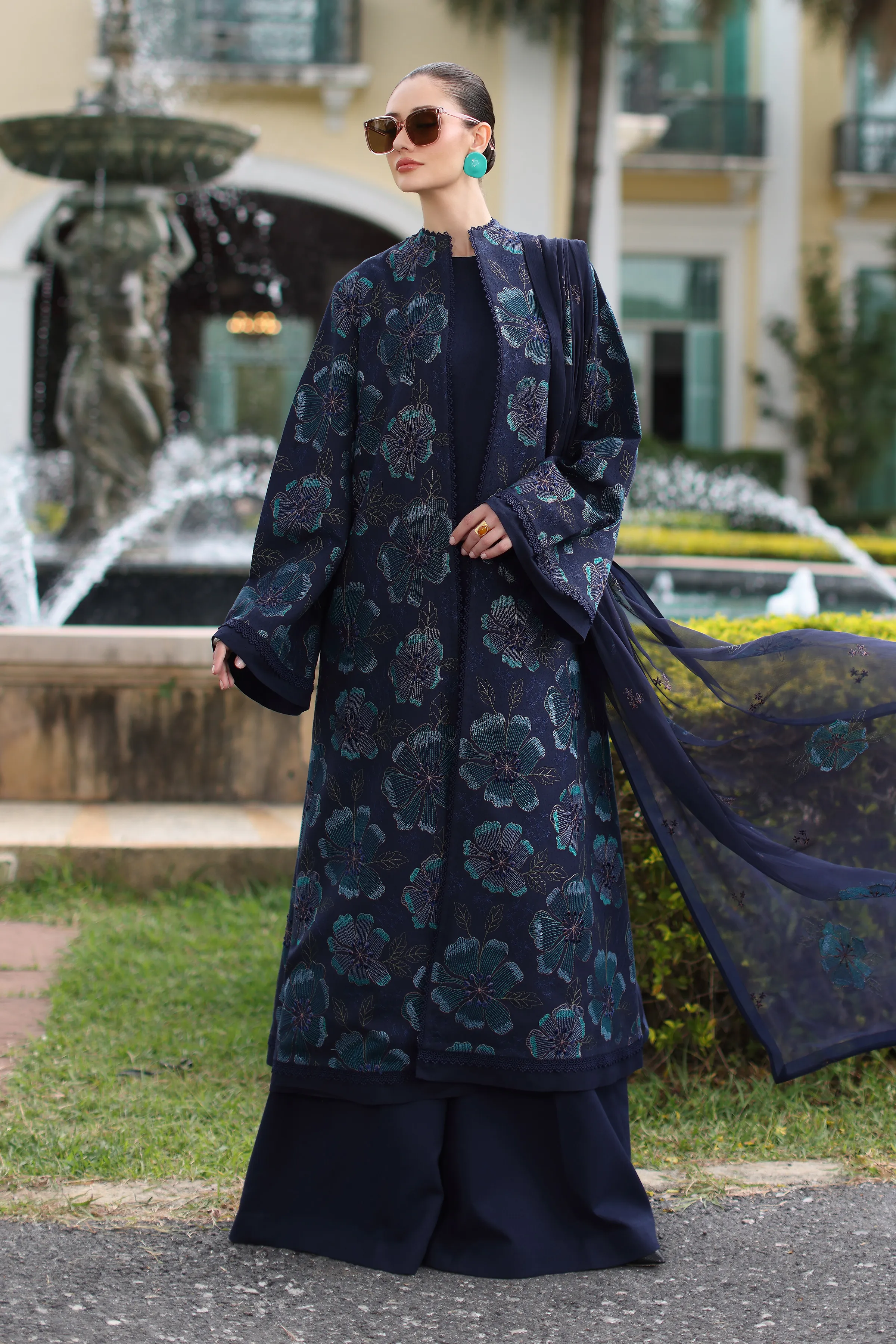 Bareeze Celosia Spark-D-Blue Winter Casual Collection 2025