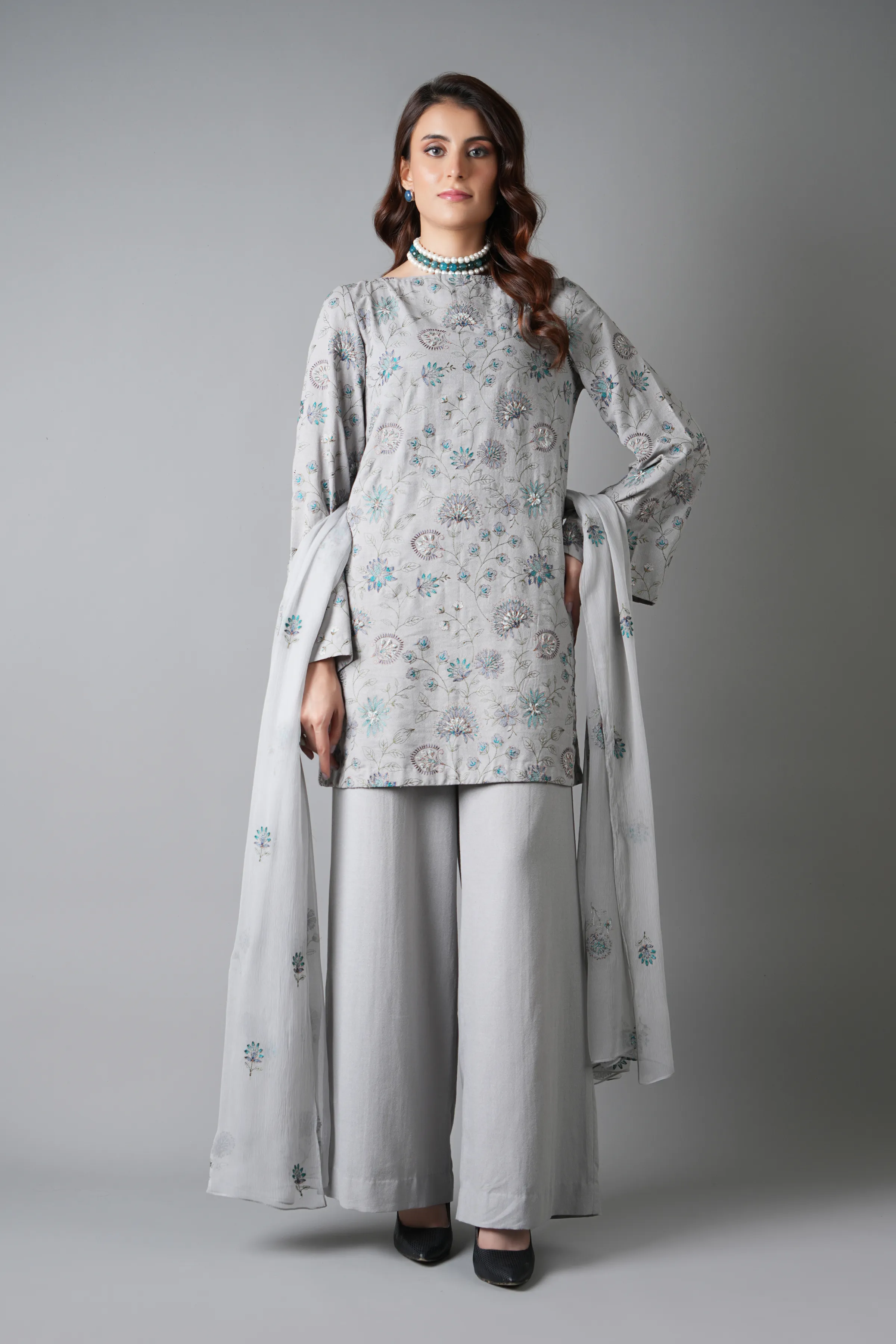Bareeze Celosia Spark-Grey Winter Casual Collection 2025