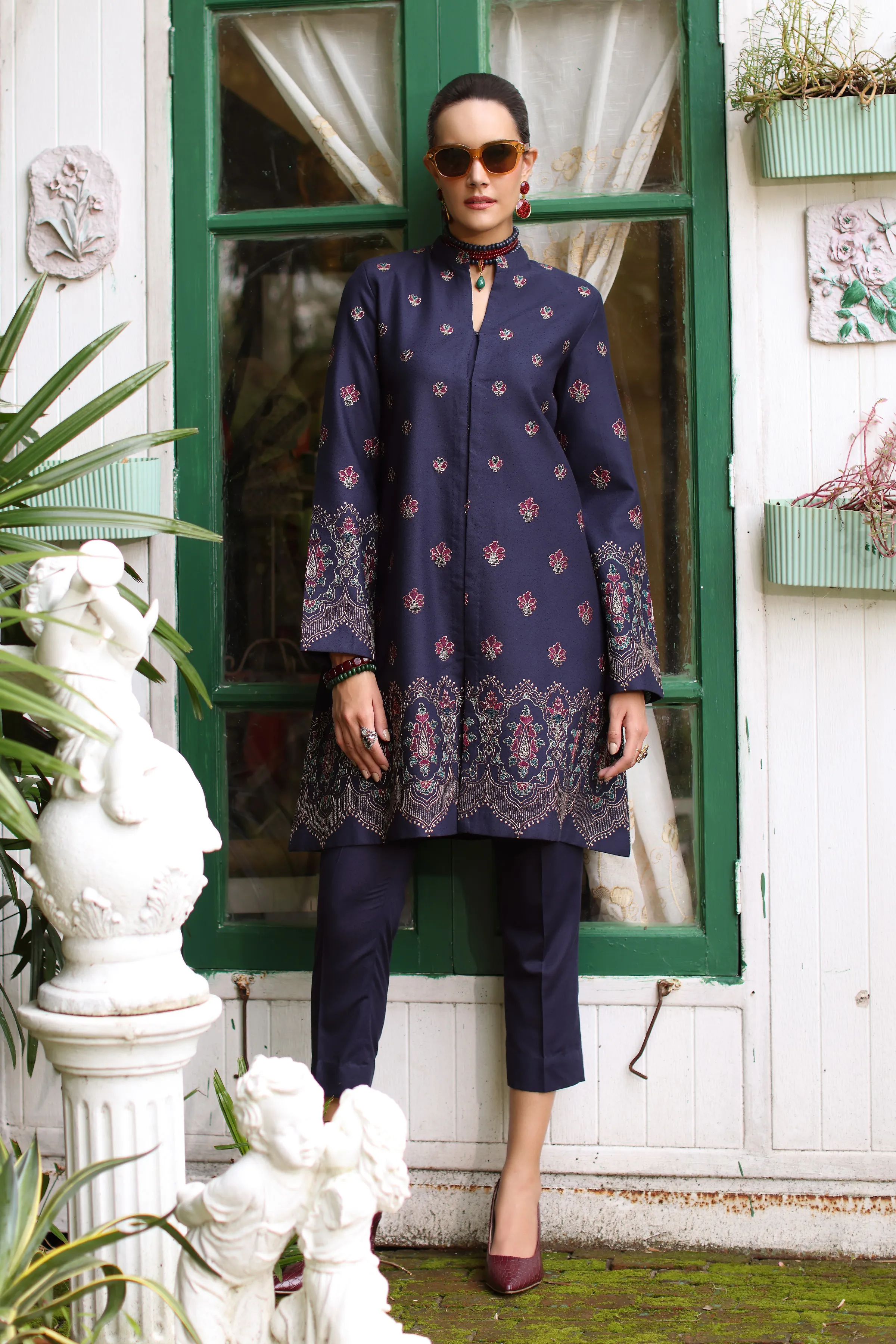 Bareeze Dusky Blue-01 Winter Casual Collection 2025
