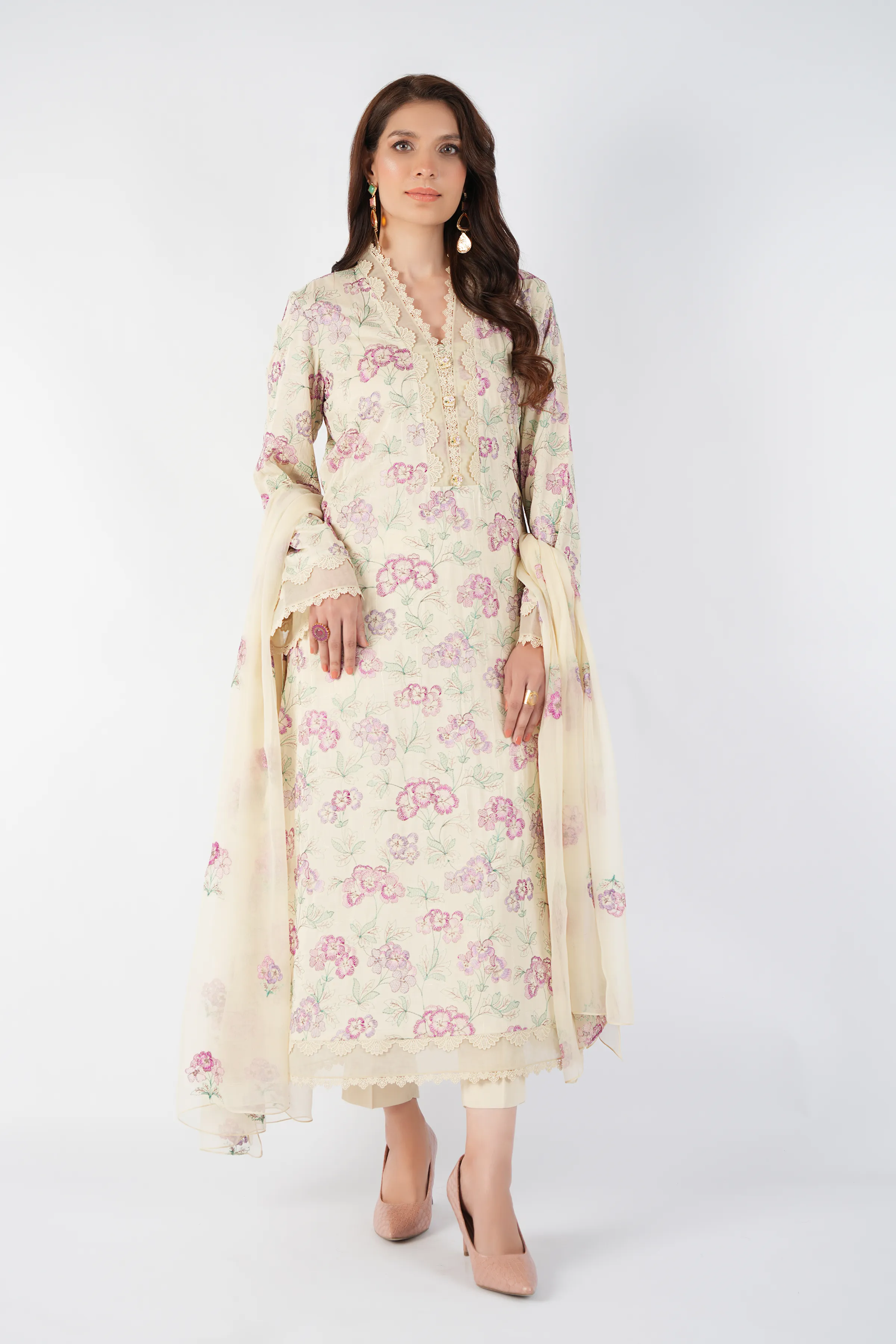 Bareeze Floral Oasis-OffWhite Winter Casual Collection 2025
